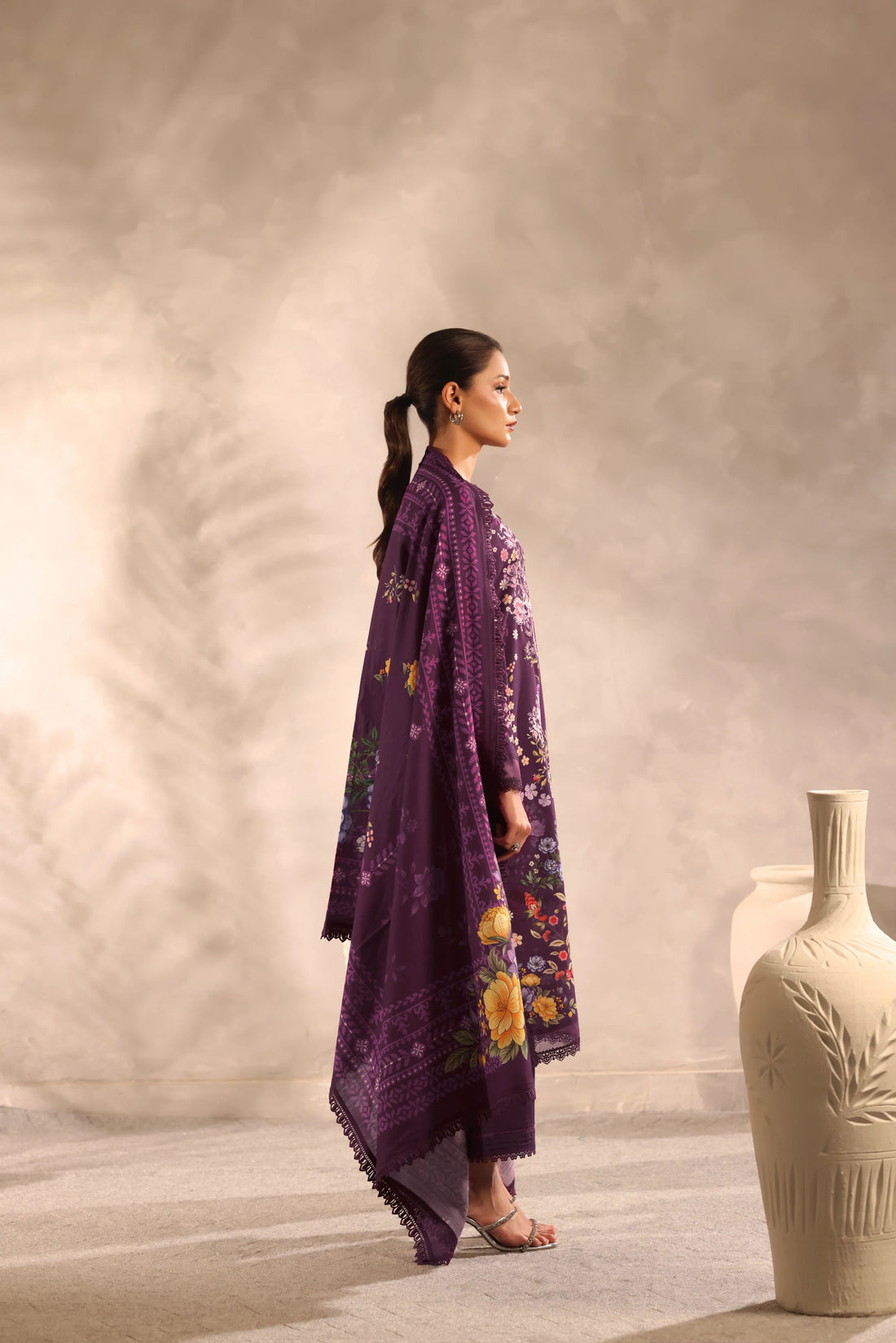 Muse Gulfam, Printed Khaddar Embroidered 3 Piece