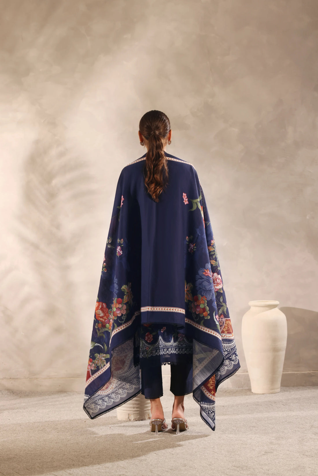 Muse Neelam, Printed Khaddar Embroidered 3 Piece