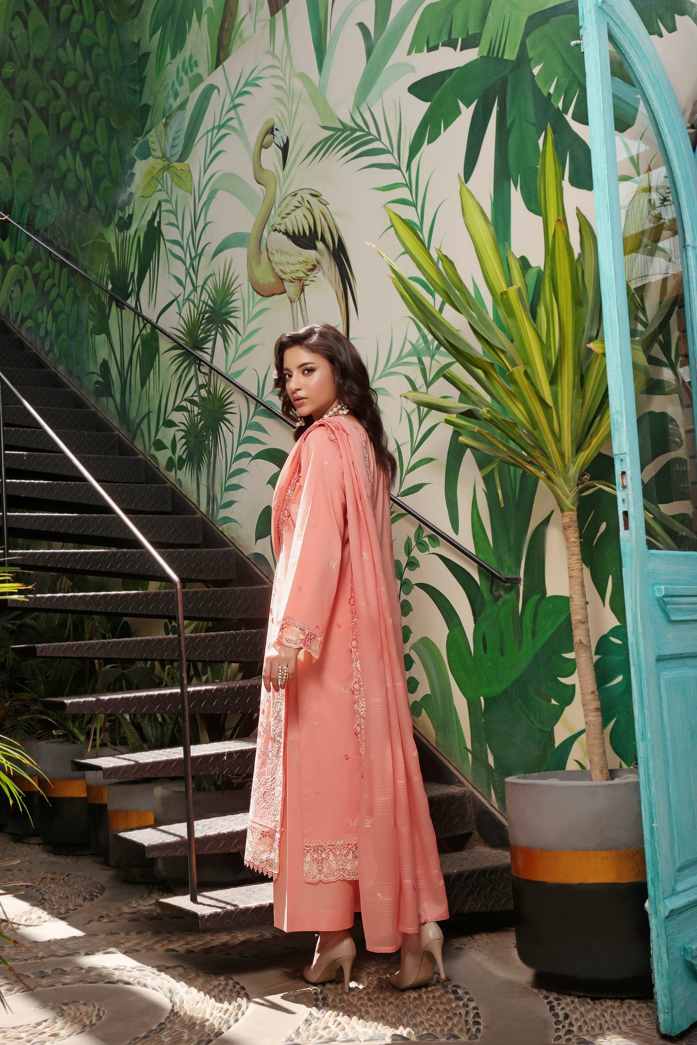 BLOOM PEACH - Embroidered Lawn 3 Piece