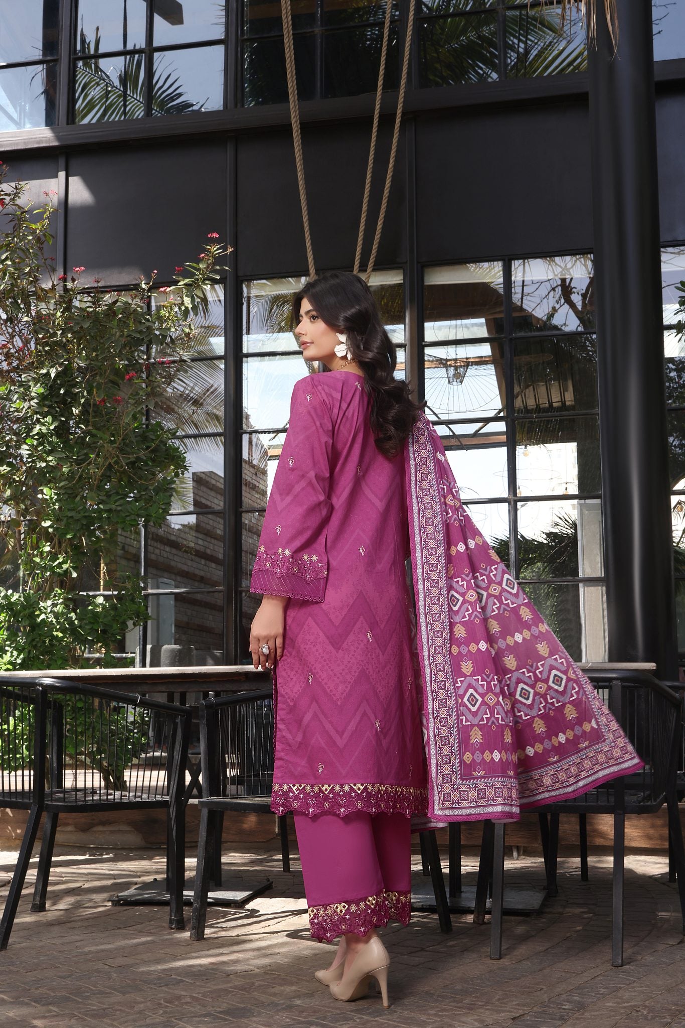 Coco Magenta, Embroidered Lawn 3 Piece