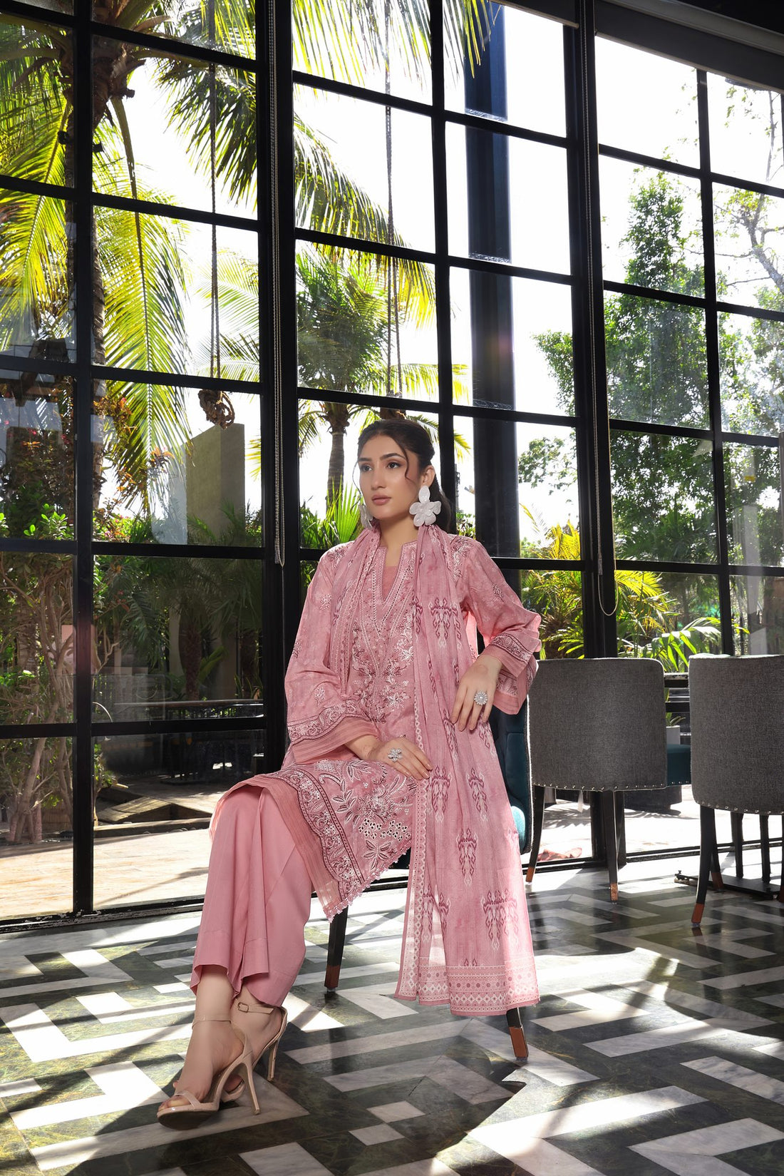 Coco Sage, Embroidered Lawn 3 Piece