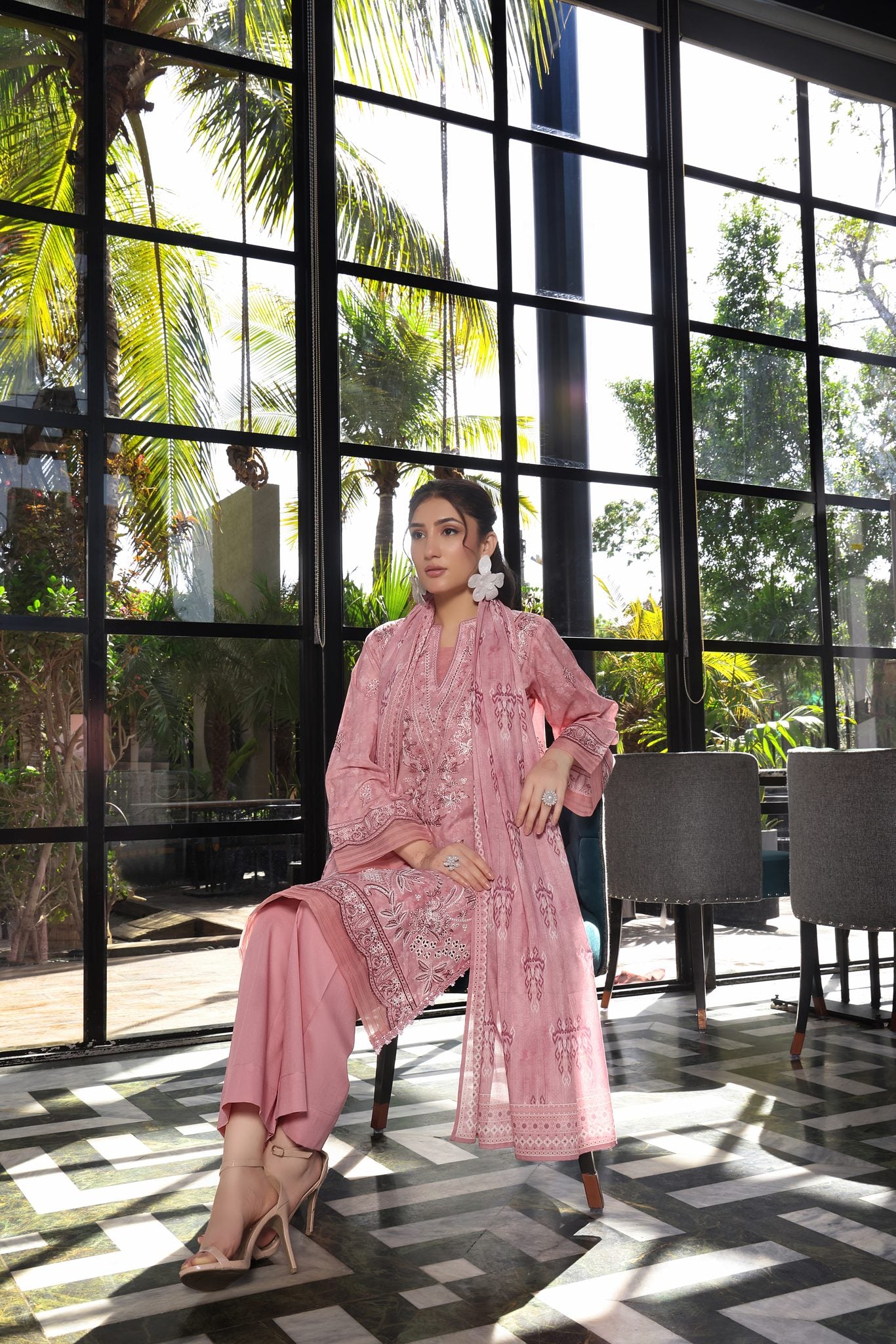 Coco Sage, Embroidered Lawn 3 Piece