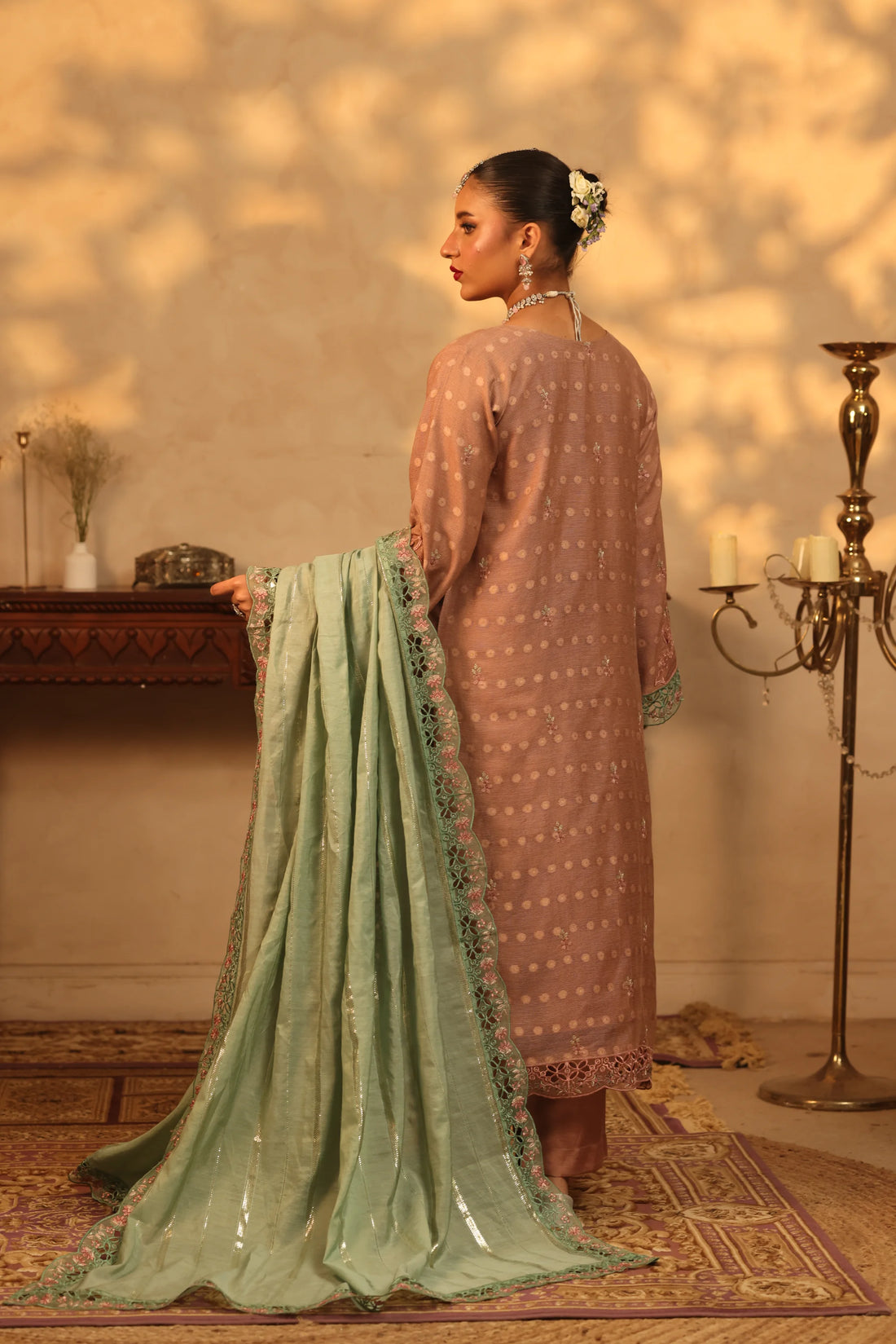 Purani Yaadein Lilac Mist, Embroidered Khaadi Net 3 Piece