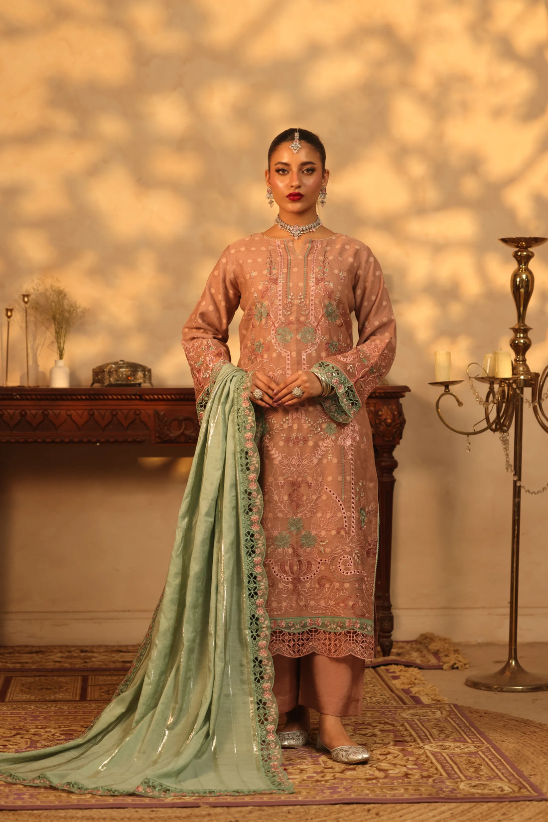 Purani Yaadein Lilac Mist, Embroidered Khaadi Net 3 Piece