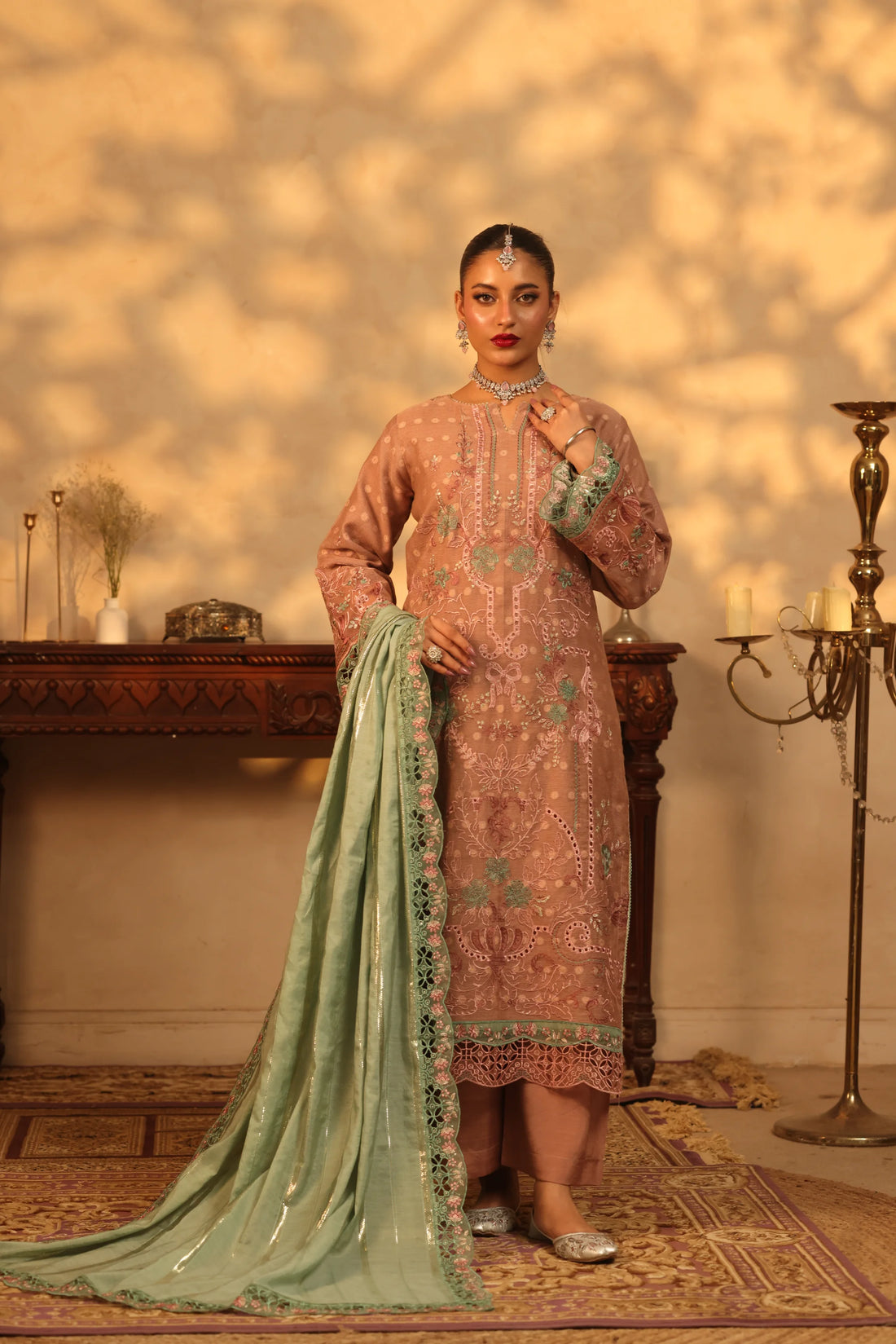 Purani Yaadein Lilac Mist, Embroidered Khaadi Net 3 Piece