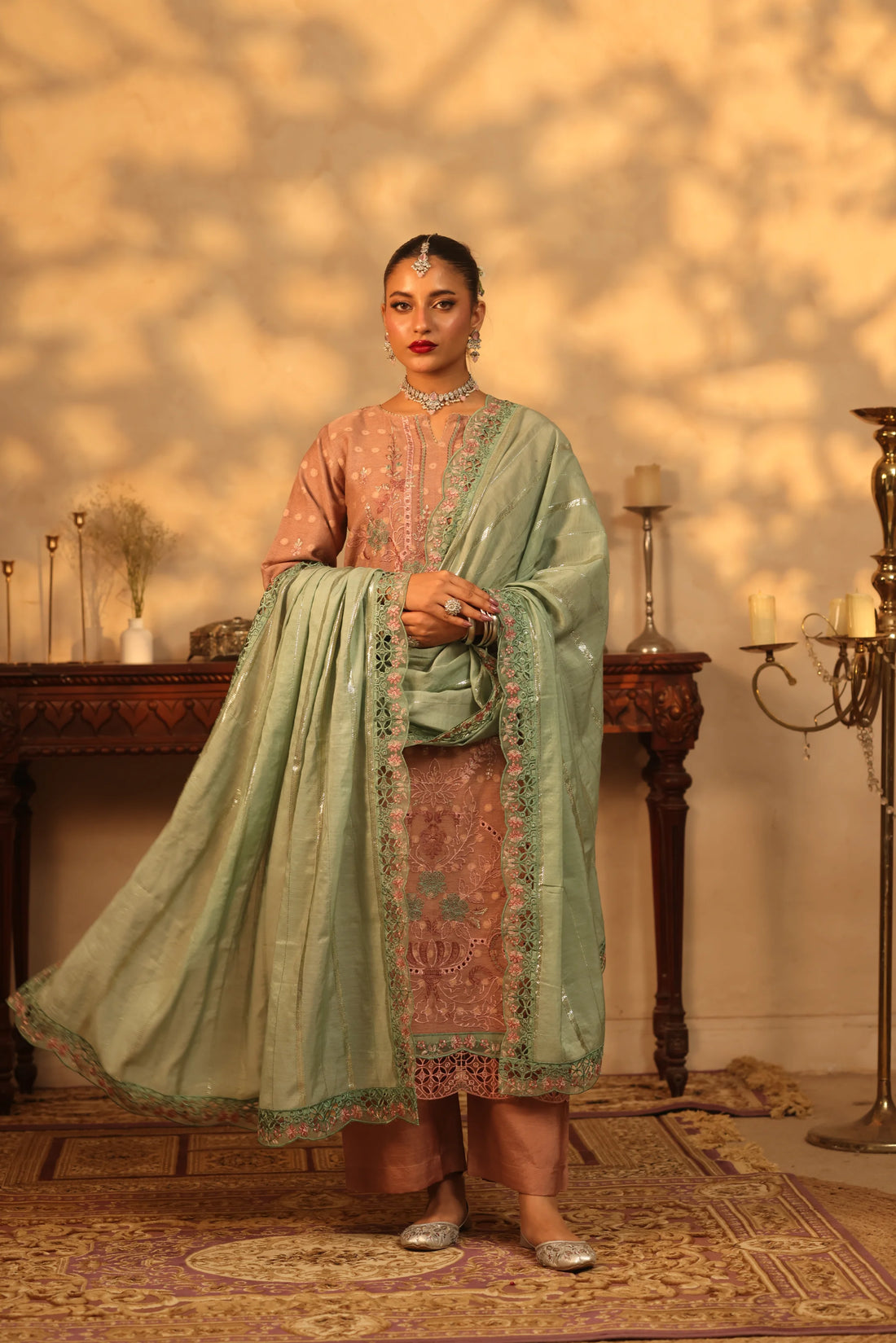 Purani Yaadein Lilac Mist, Embroidered Khaadi Net 3 Piece