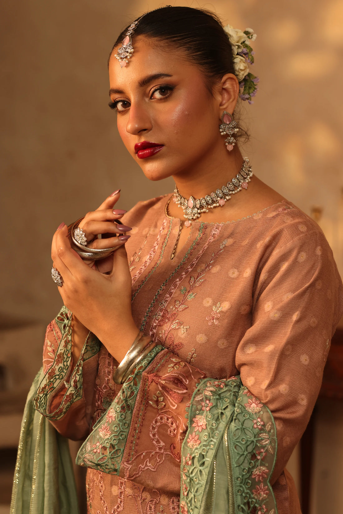 Purani Yaadein Lilac Mist, Embroidered Khaadi Net 3 Piece