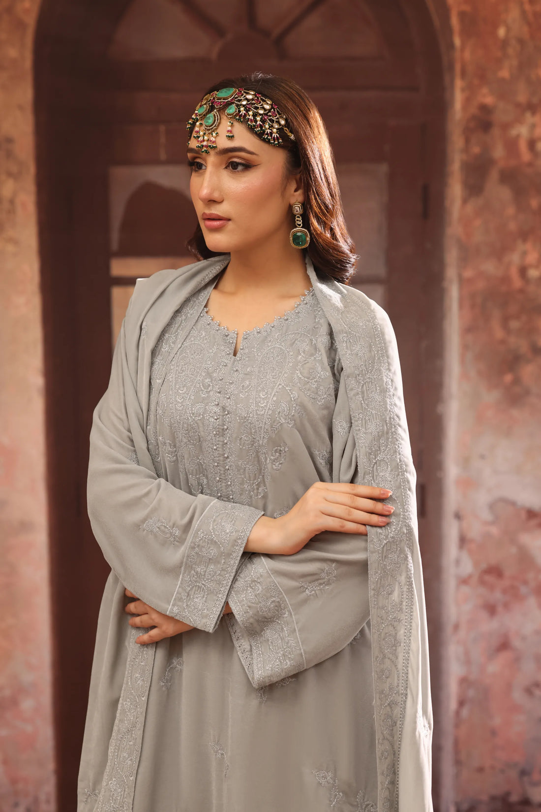 Gulposh Noor, Velvet Embroidered 3 Piece