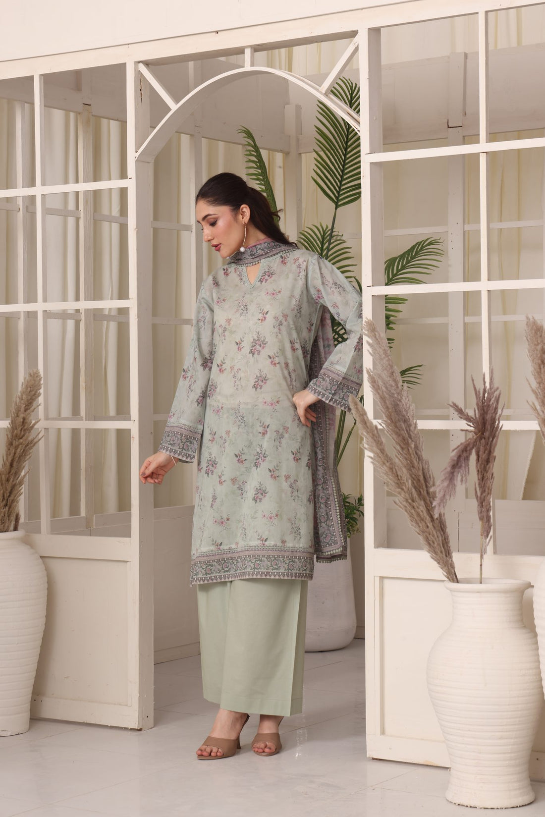 Easy Breezy Mint, Embroidered Lawn 3 Piece