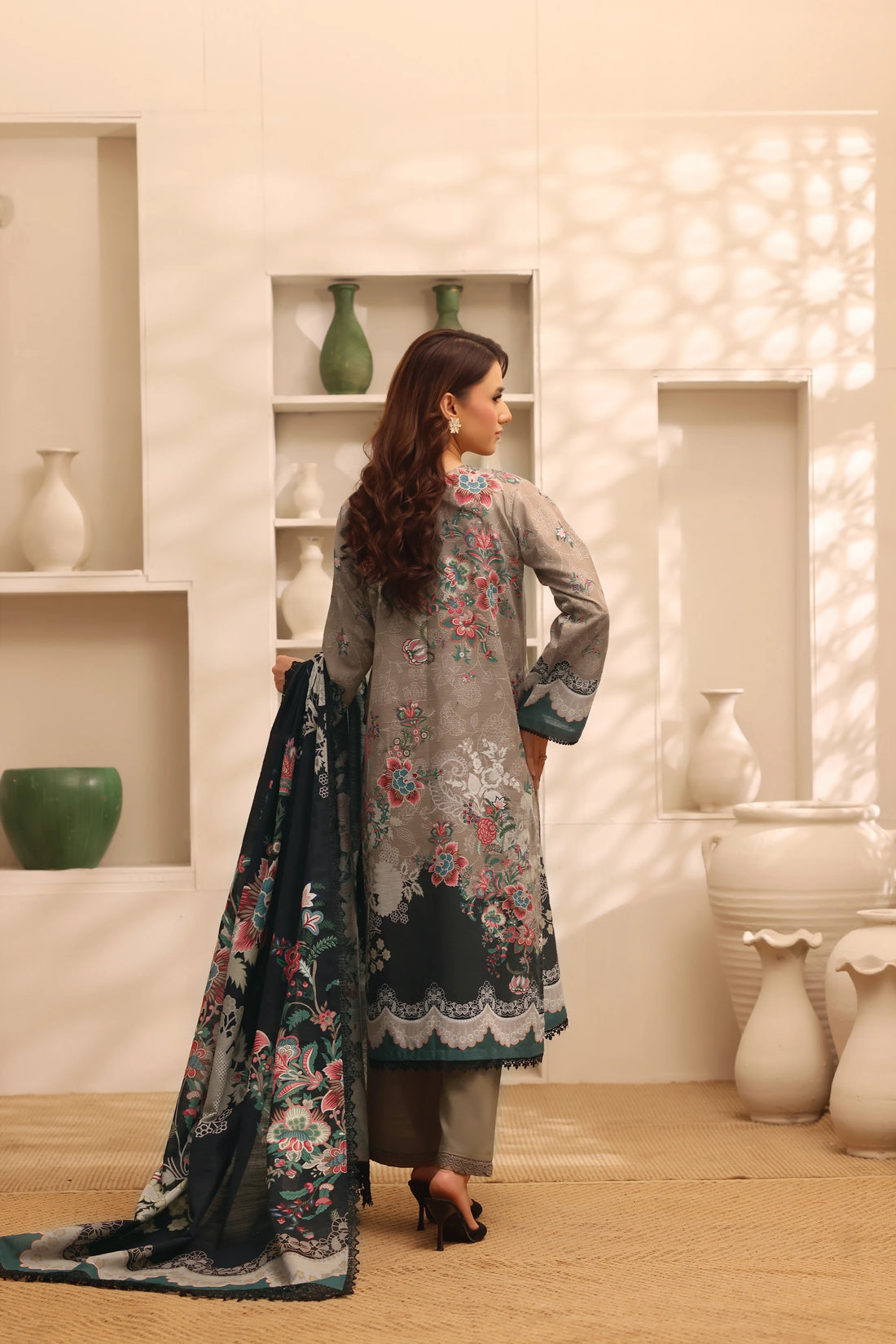 Muse Dhundh, Printed Khaddar Embroidered 3 Piece