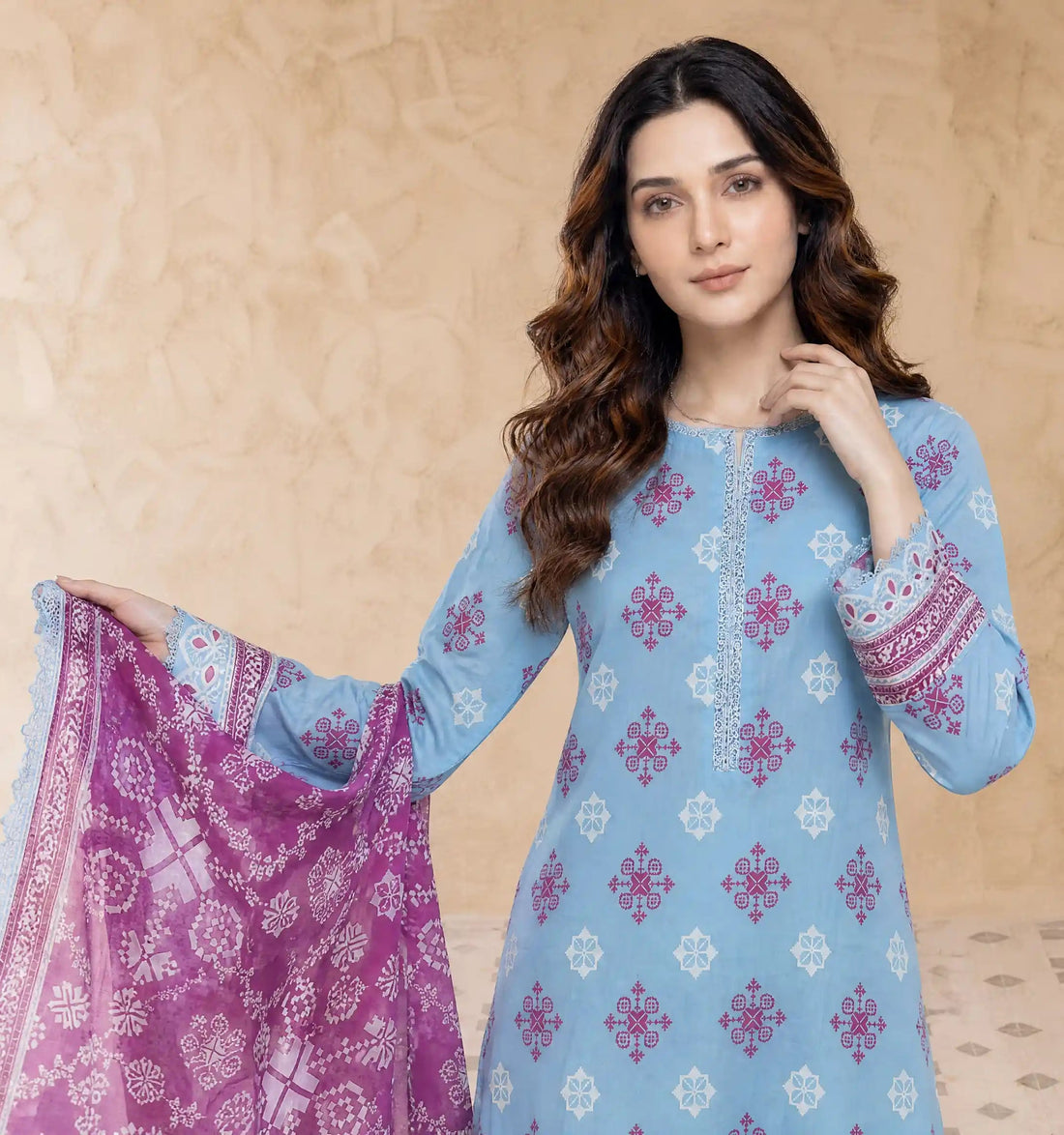Every Day Cornflower Printed Lawn Collection – 3 Piece