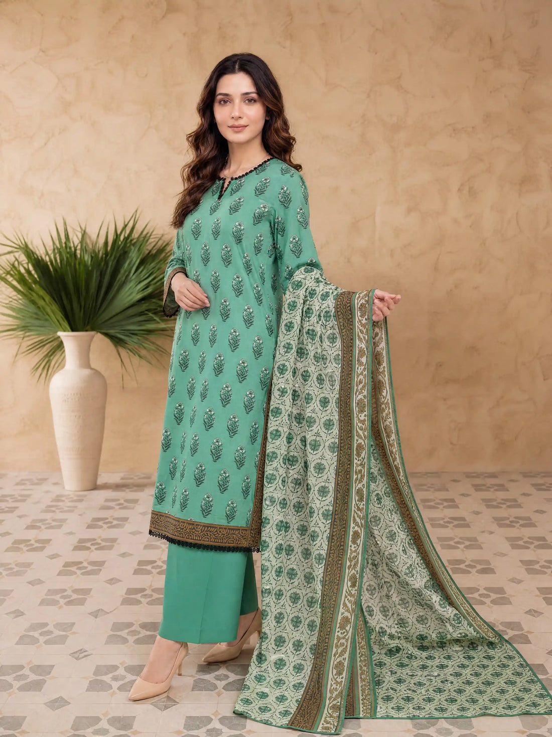 Every Day Emerald Printed Lawn Collection – 3 Piece