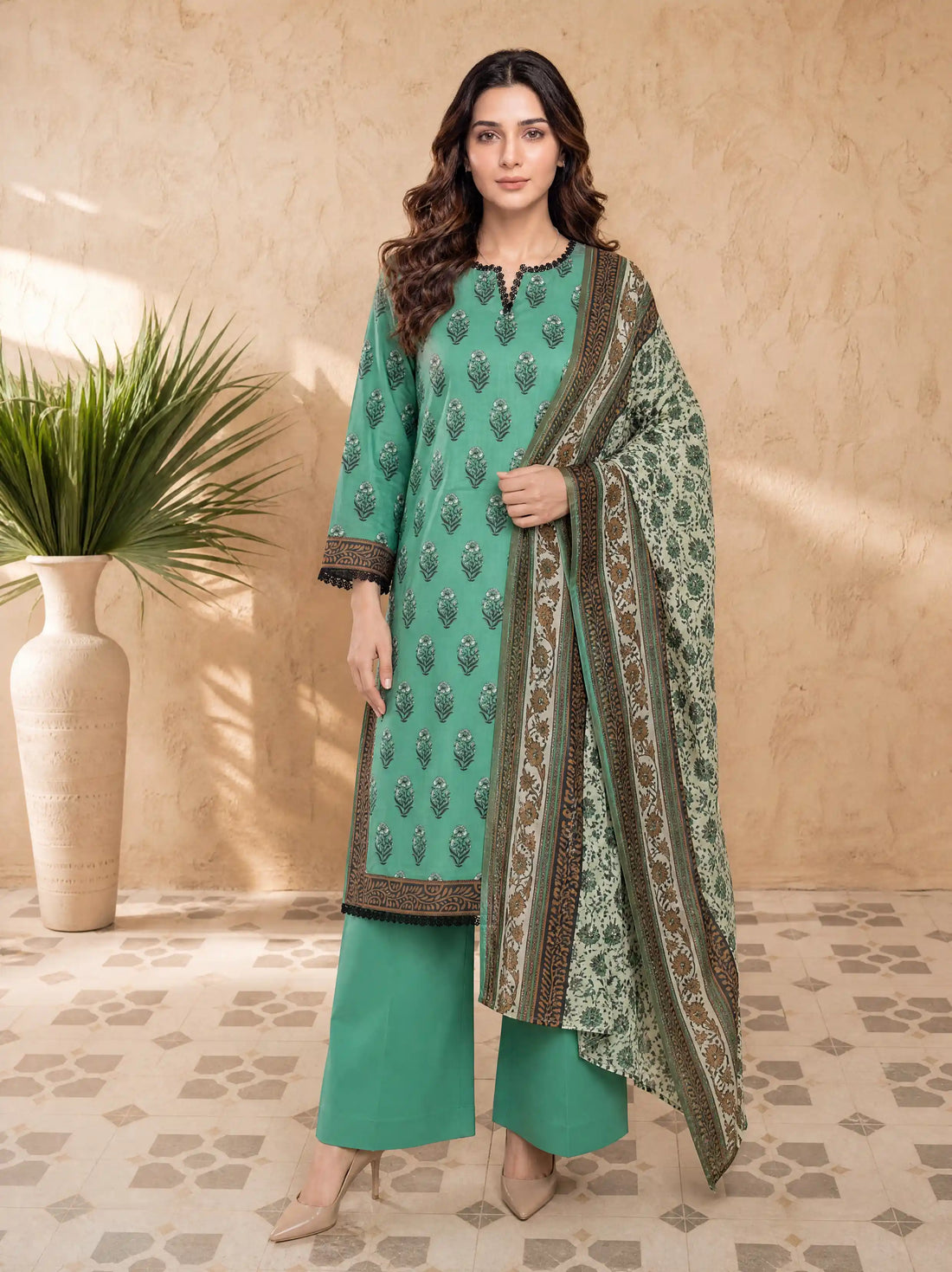 Every Day Emerald Printed Lawn Collection – 3 Piece