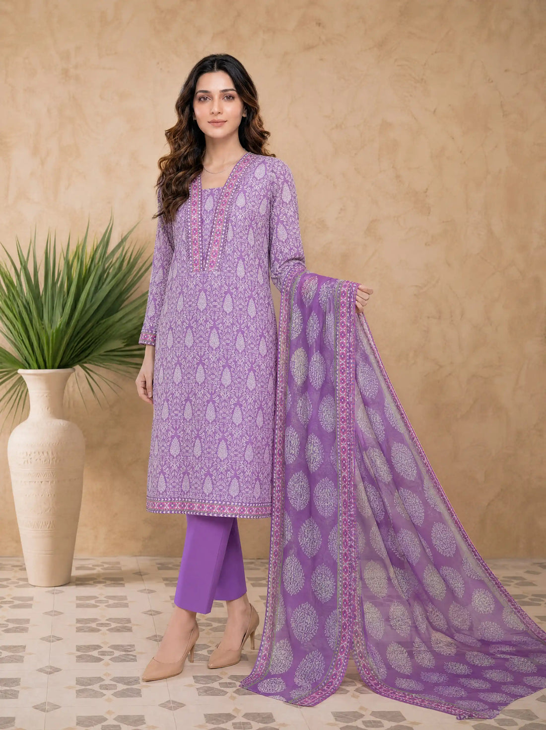 Every Day Lilac Bloom Printed Lawn Collection – 3 Piece
