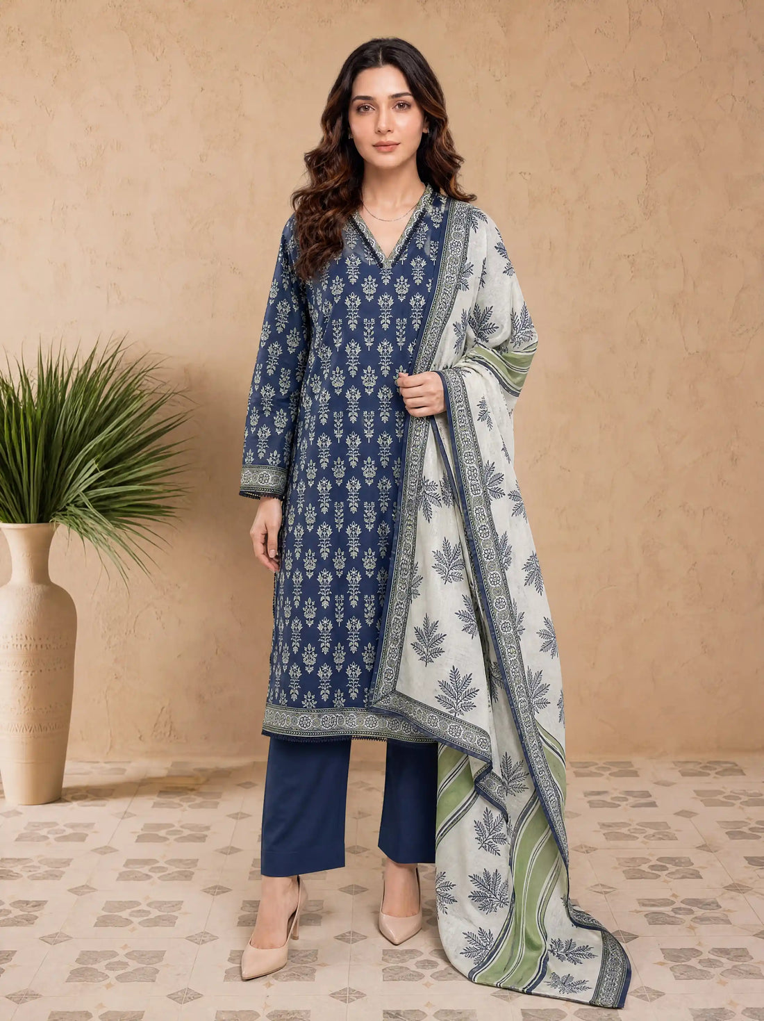 Every Day Indigo Sprig Printed Lawn Collection – 3 Piece