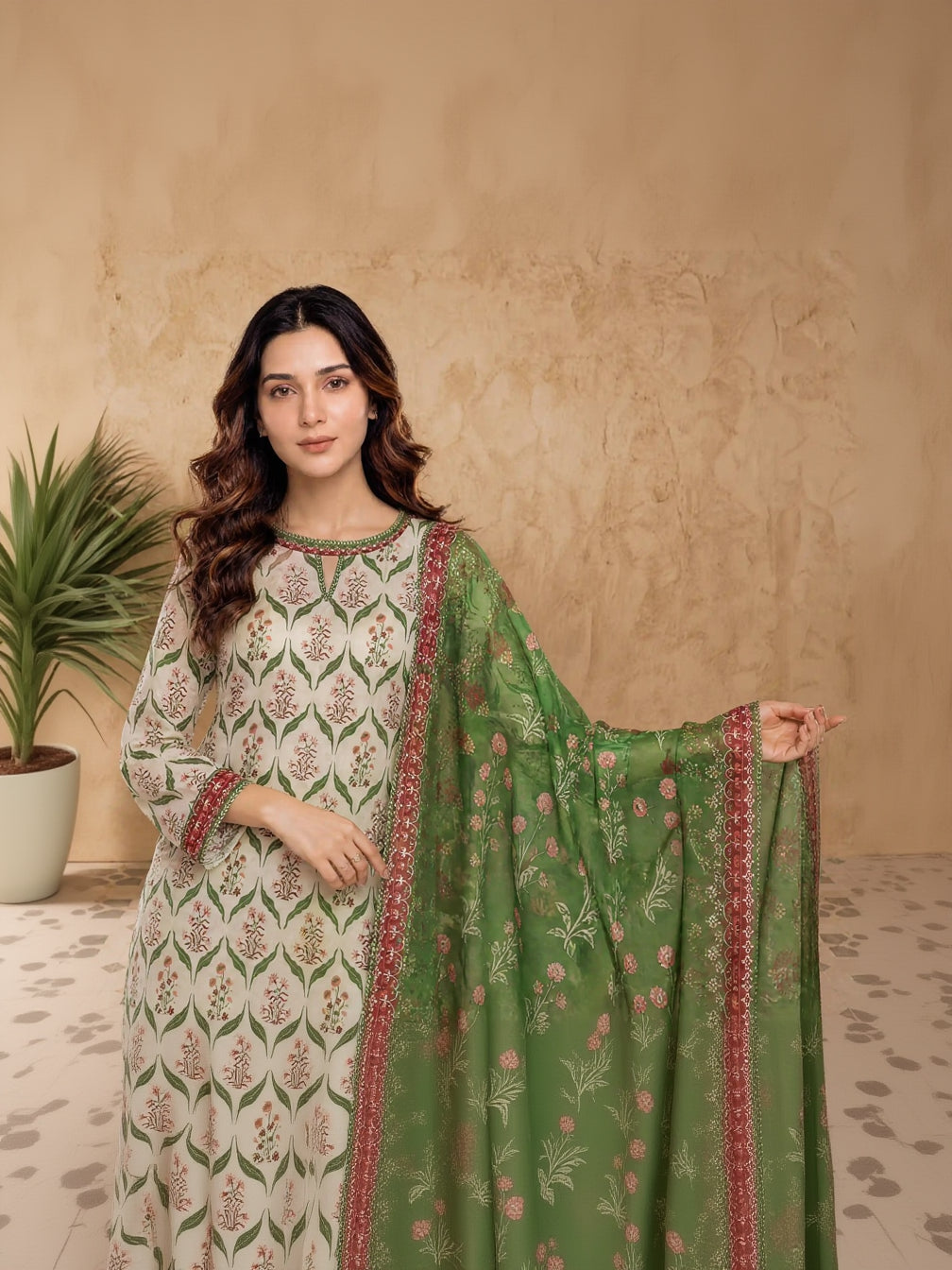 Every Day Ivory Garden Printed Lawn Collection – 3 Piece