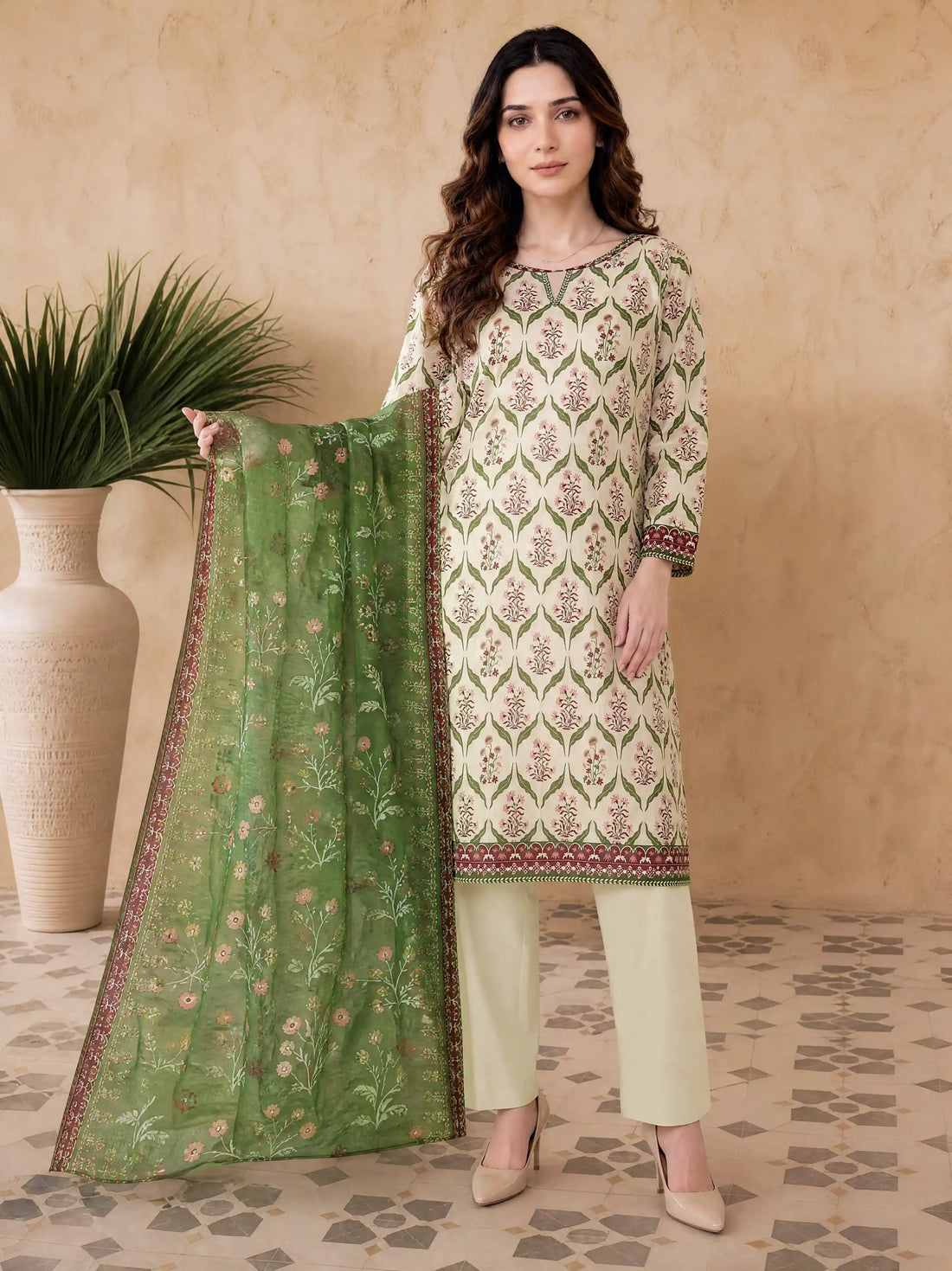 Every Day Ivory Garden Printed Lawn Collection – 3 Piece