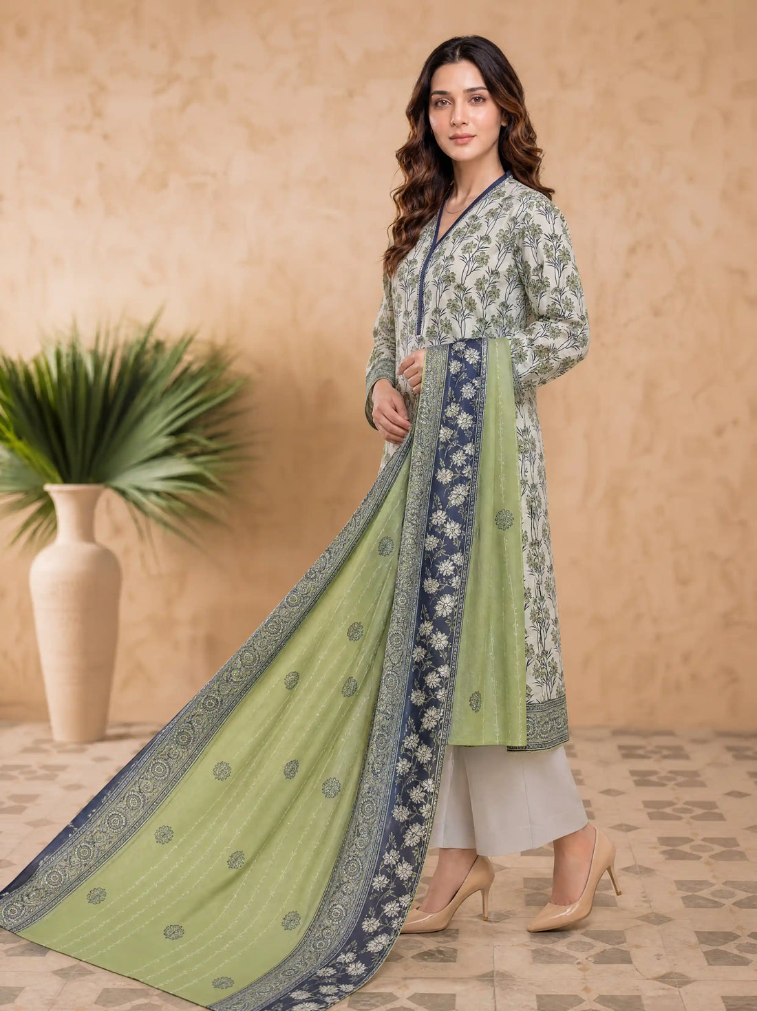 Every Day Pearl Sage Printed Lawn Collection – 3 Piece