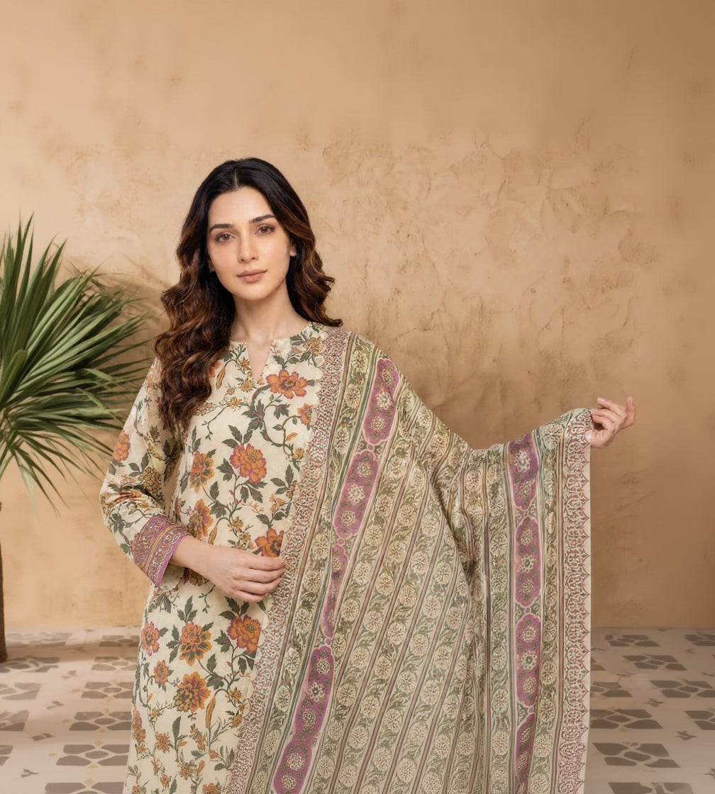 Every Day Marigold Printed Lawn Collection – 3 Piece