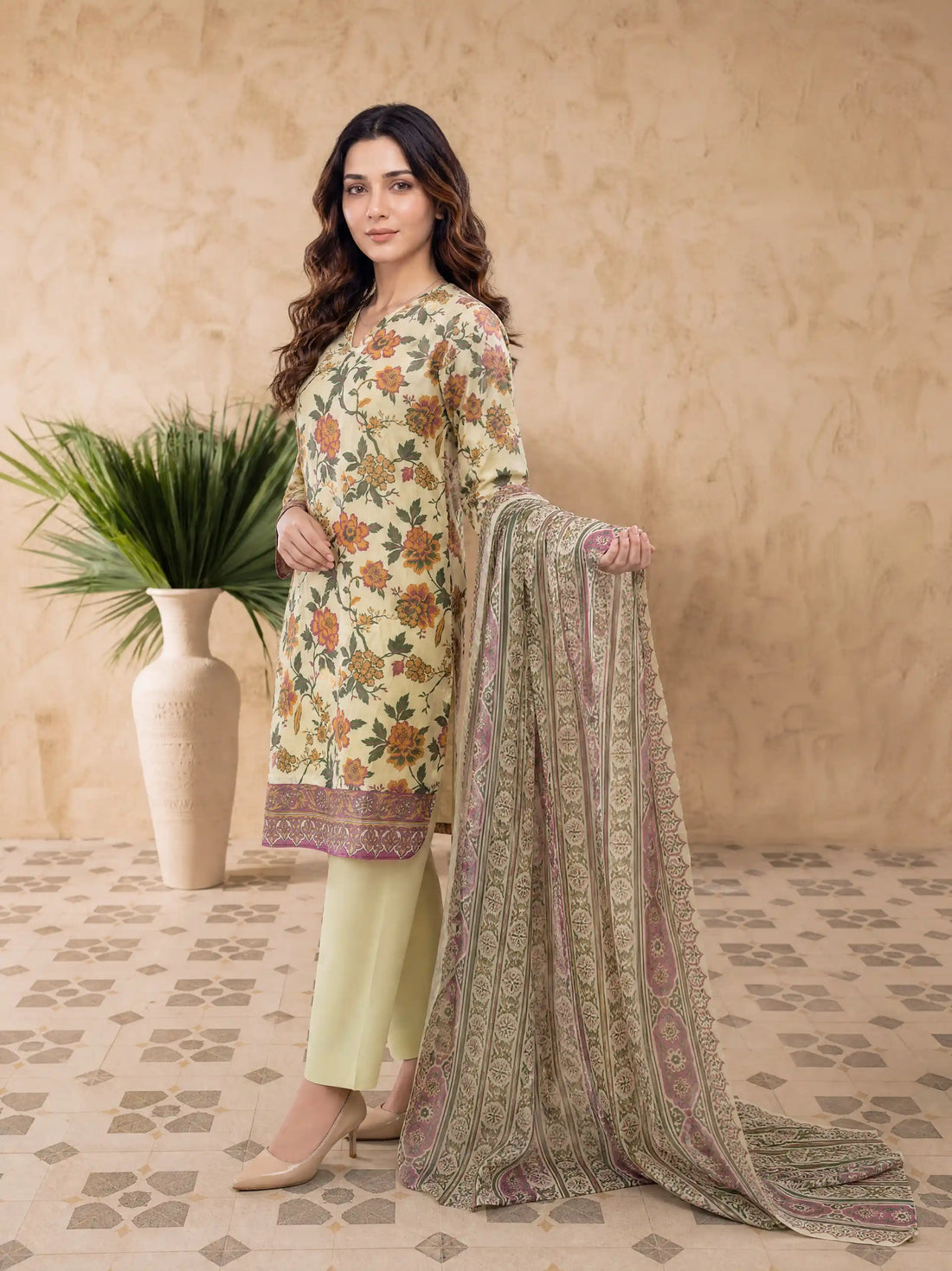 Every Day Marigold Printed Lawn Collection – 3 Piece