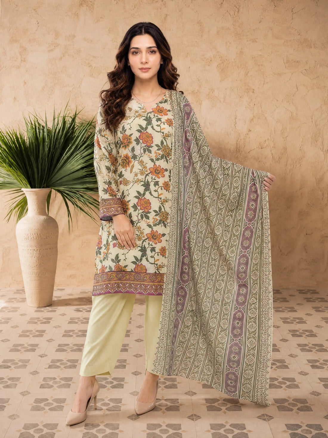 Every Day Marigold Printed Lawn Collection – 3 Piece