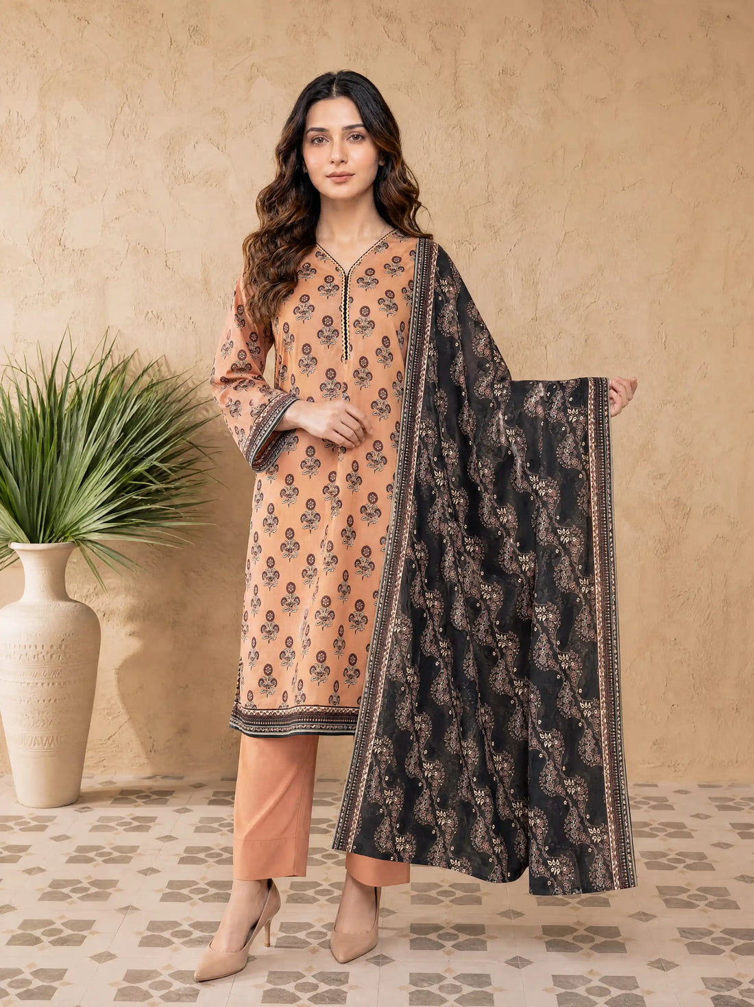 Every Day Terracotta Printed Lawn Collection – 3 Piece