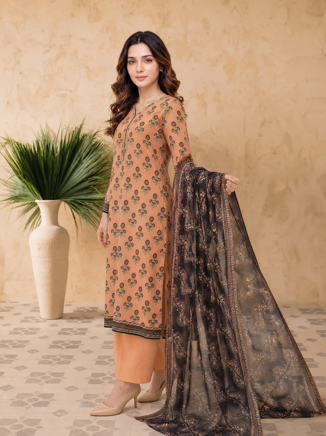 Every Day Terracotta Printed Lawn Collection – 3 Piece