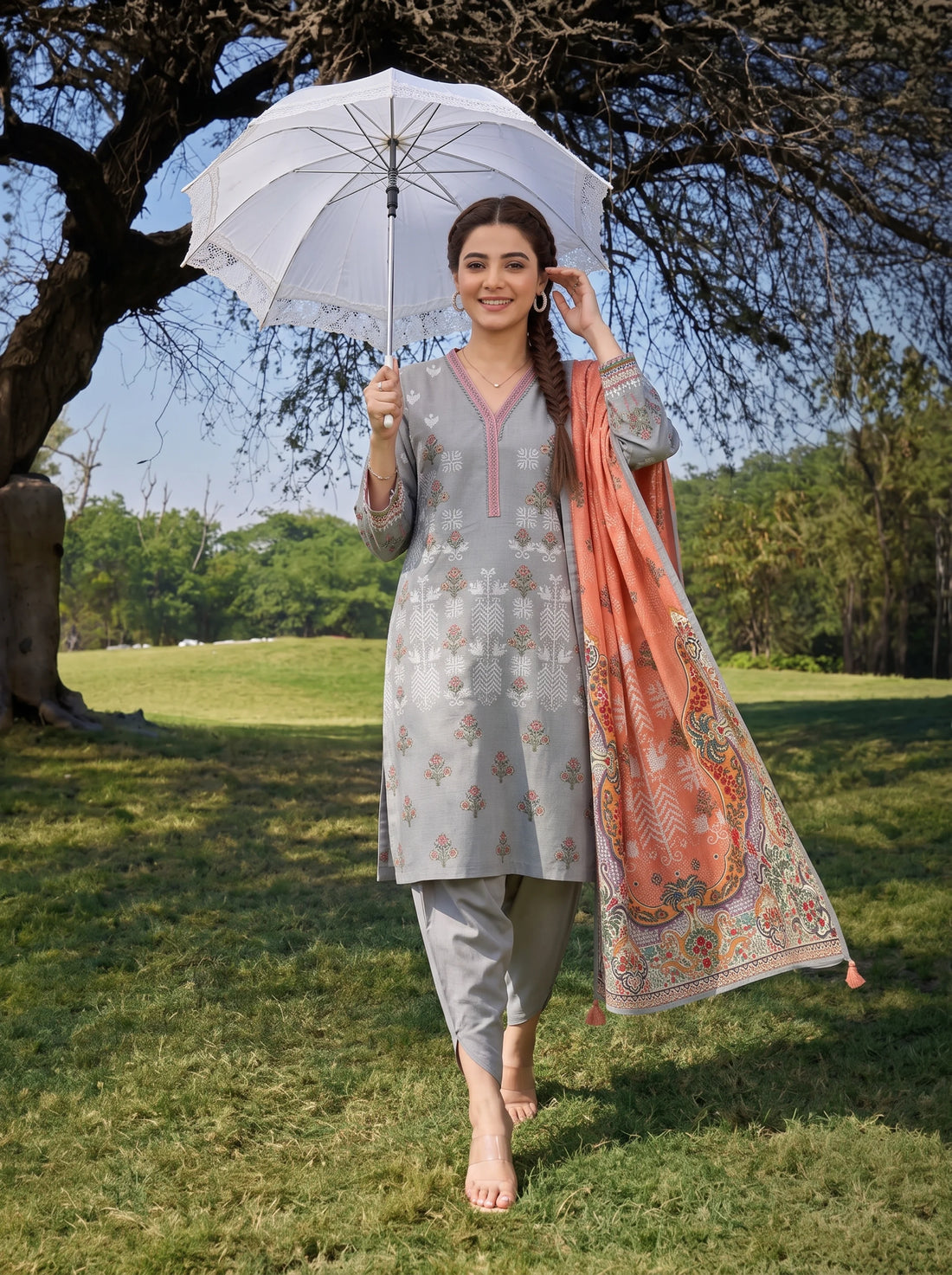 Luxe Dove, Stitched Khaddar 3 Piece