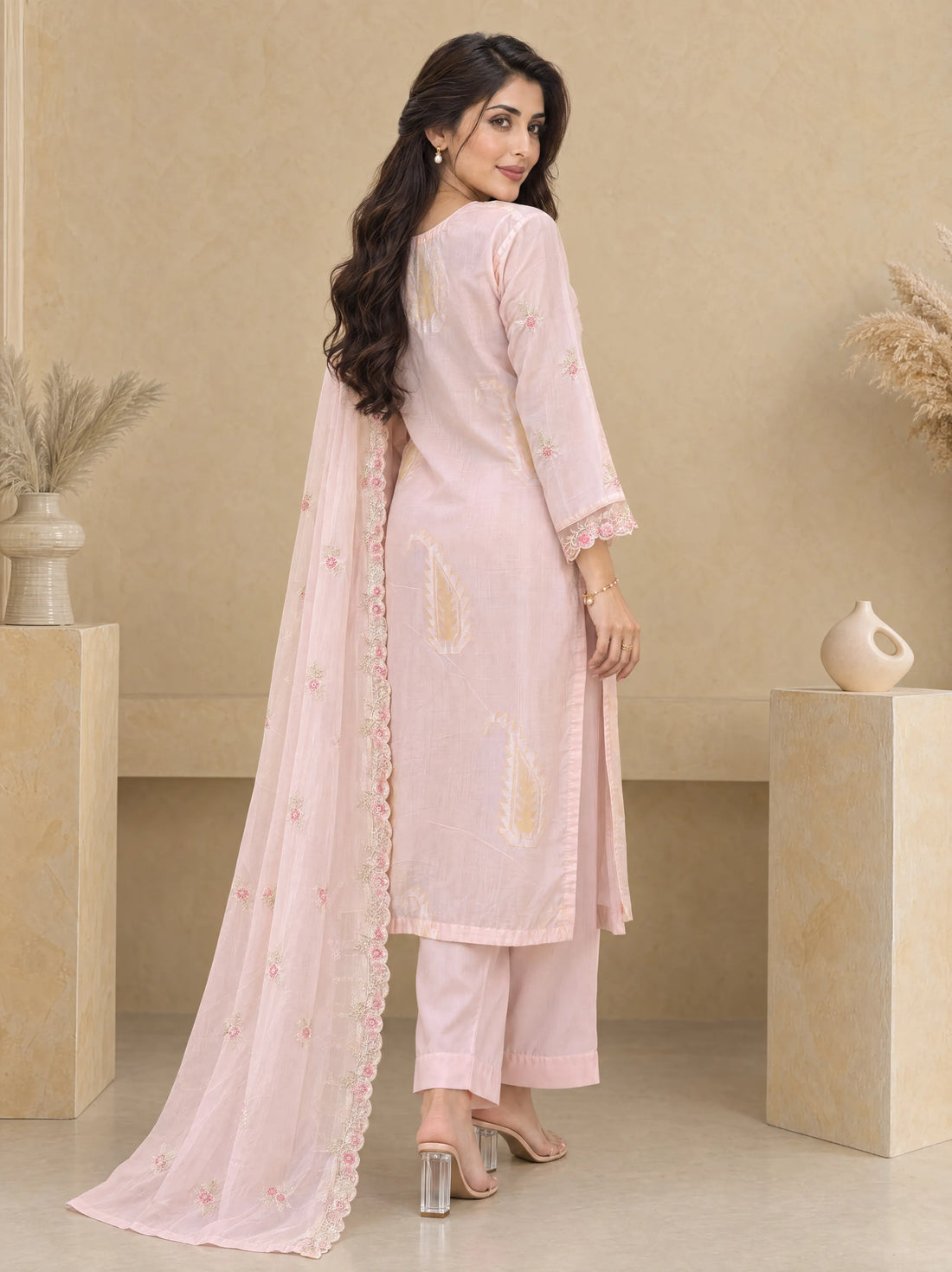 Sham Gulaab, Cotton Silk Embroidered 3 Piece