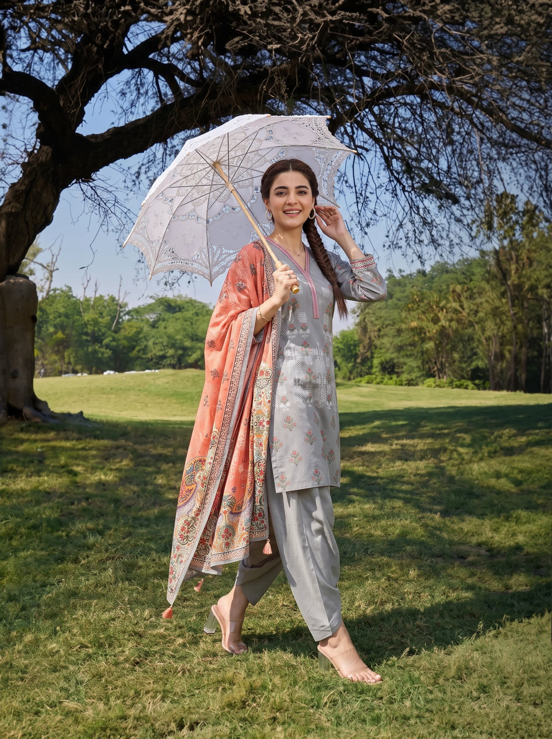Luxe Dove, Stitched Khaddar 3 Piece
