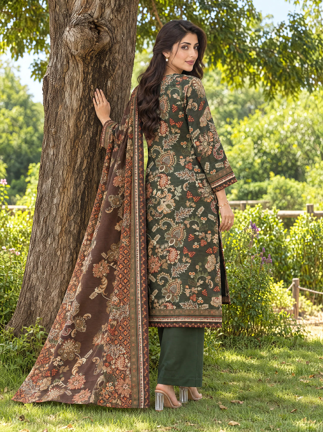 Bagh Fern, Printed Khaddar 3 Piece