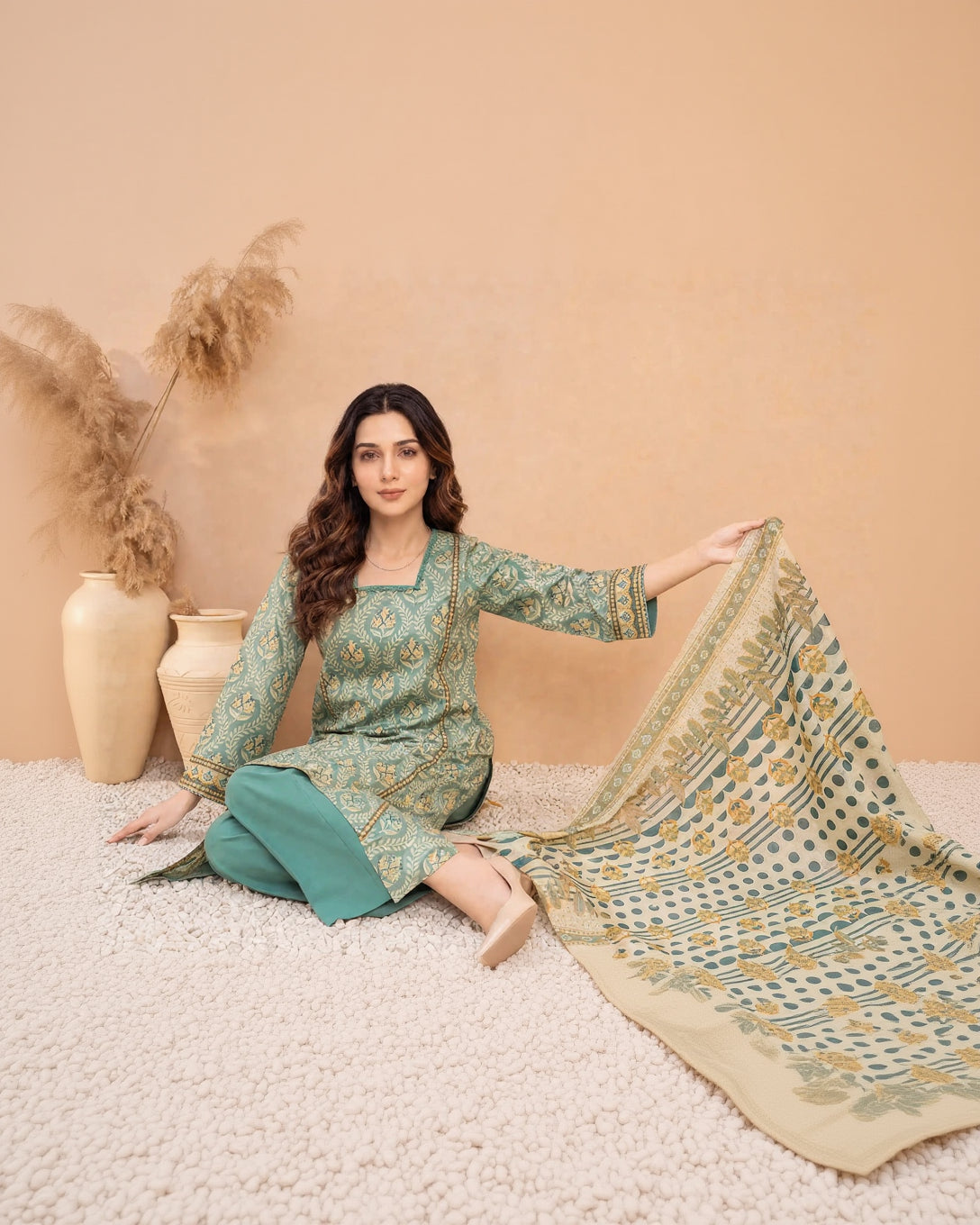 Every Day Jade Wreath Printed Lawn Collection – 3 Piece