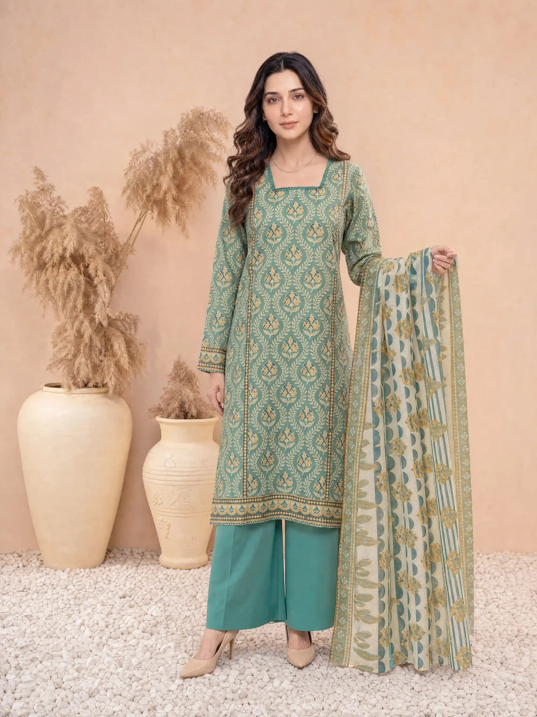 Every Day Jade Wreath Printed Lawn Collection – 3 Piece