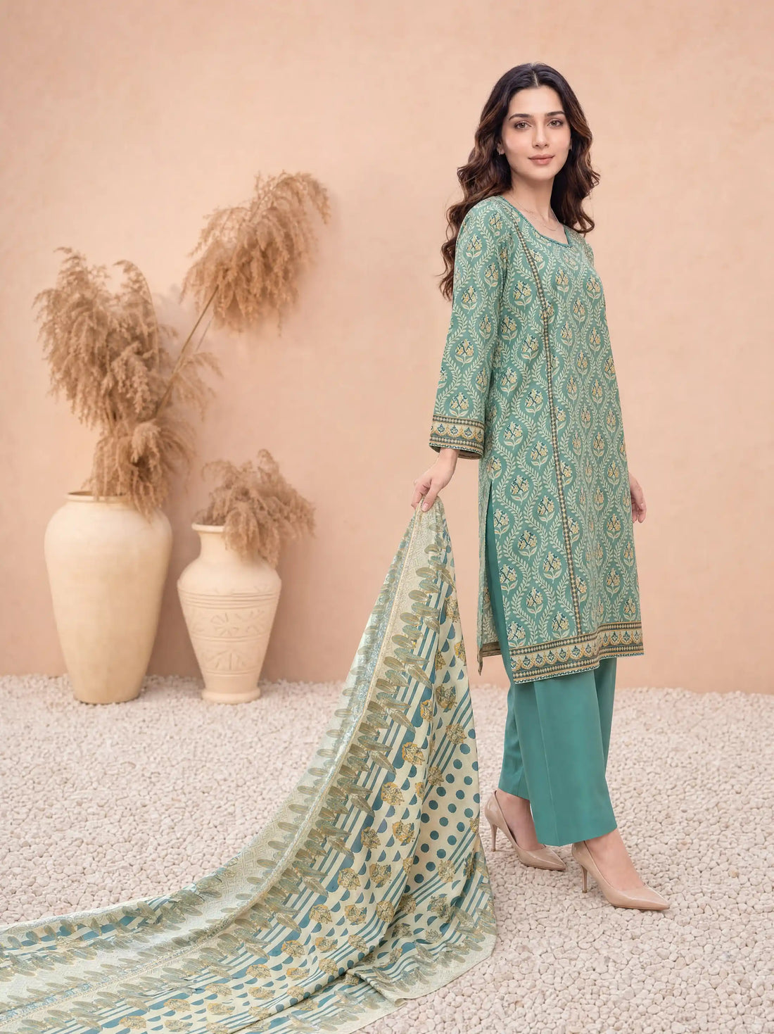 Every Day Jade Wreath Printed Lawn Collection – 3 Piece