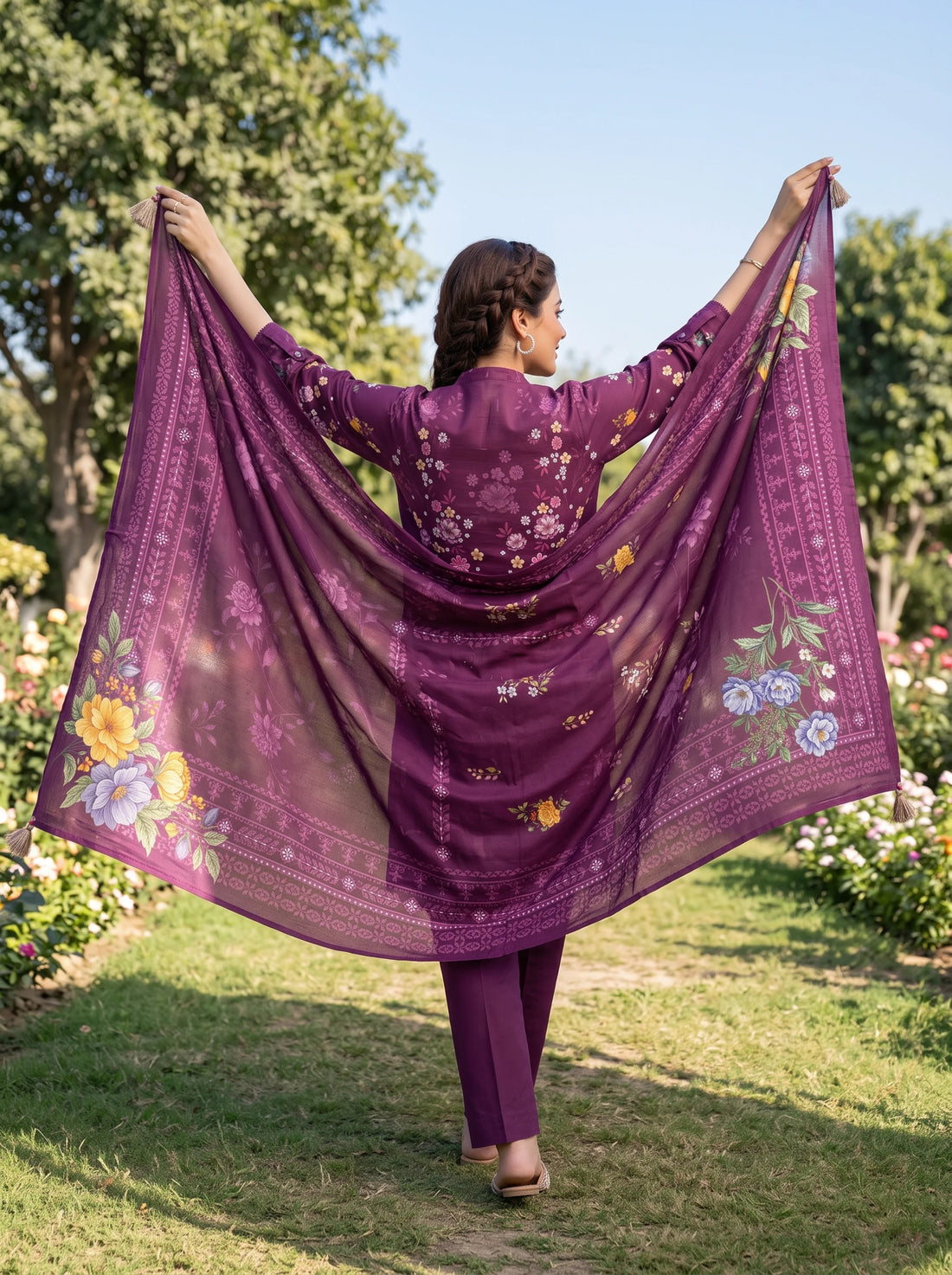 Luxe Orchid, Stitched Khaddar 3 Piece