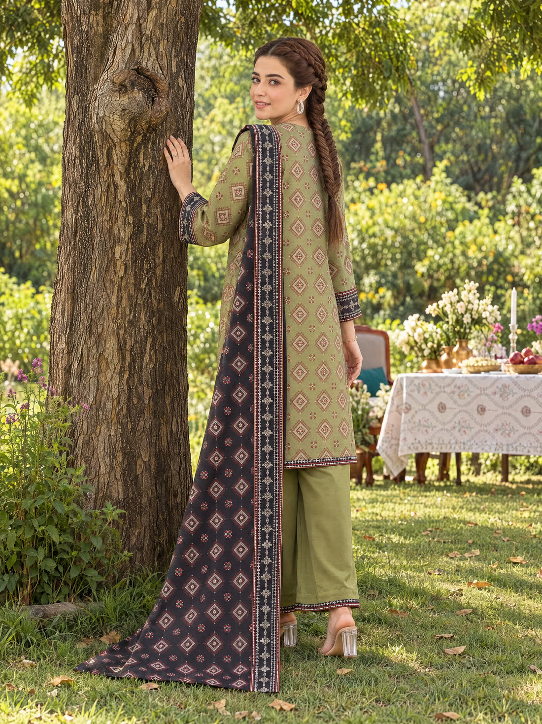 Zeenat Sage, Printed Khaddar 3 Piece