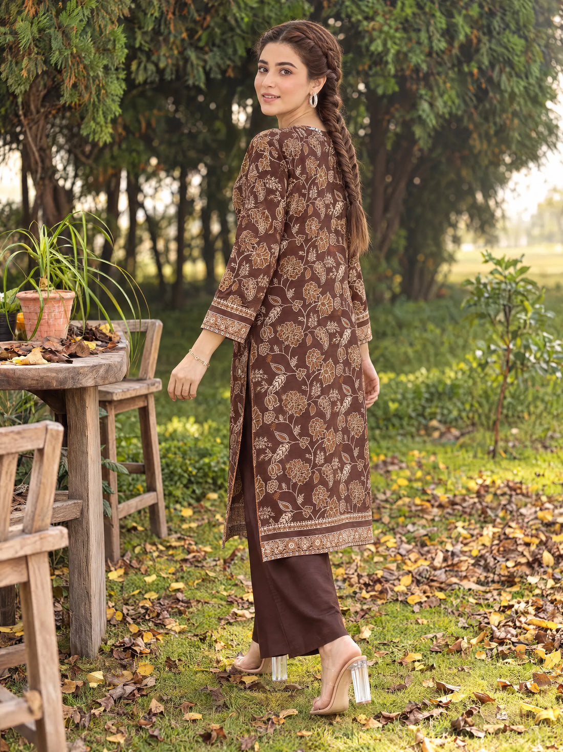Dilkash Cocoa, Printed Khaddar 3 Piece