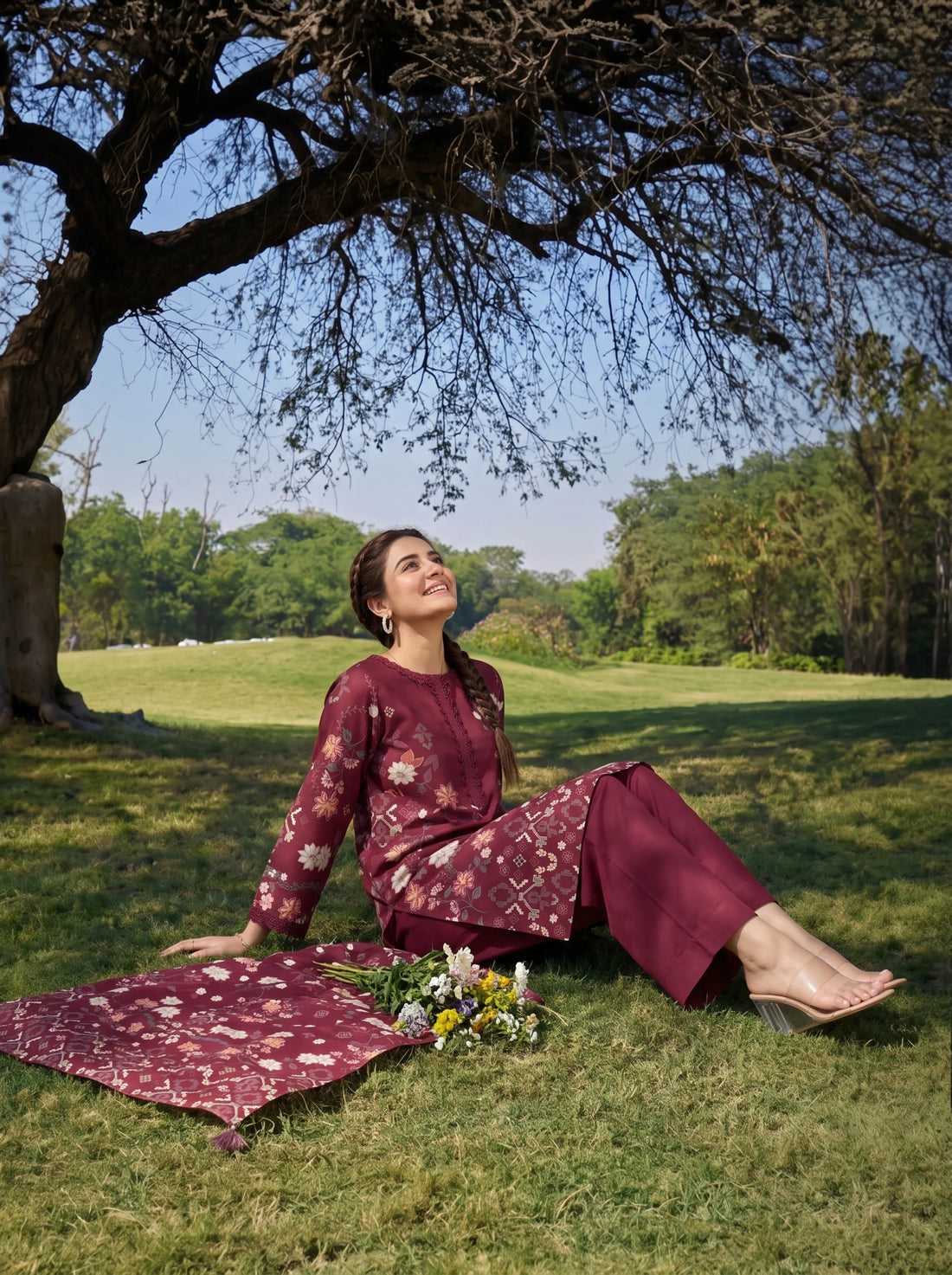 Luxe Rosewood, Stitched Khaddar 3 Piece