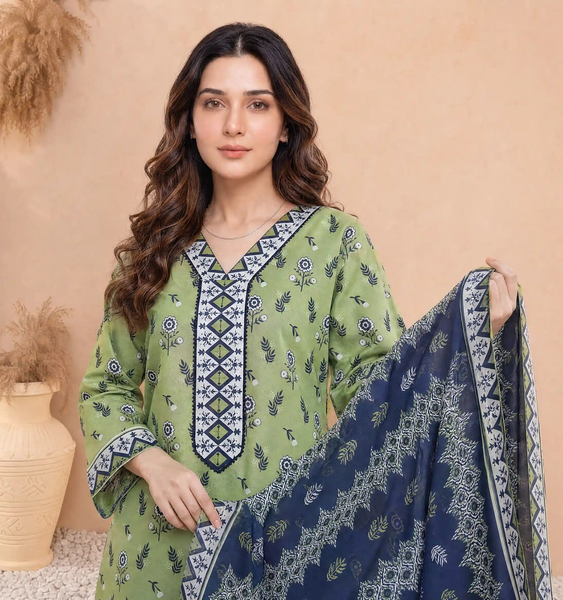 Every Day Pistachio Printed Lawn Collection – 3 Piece