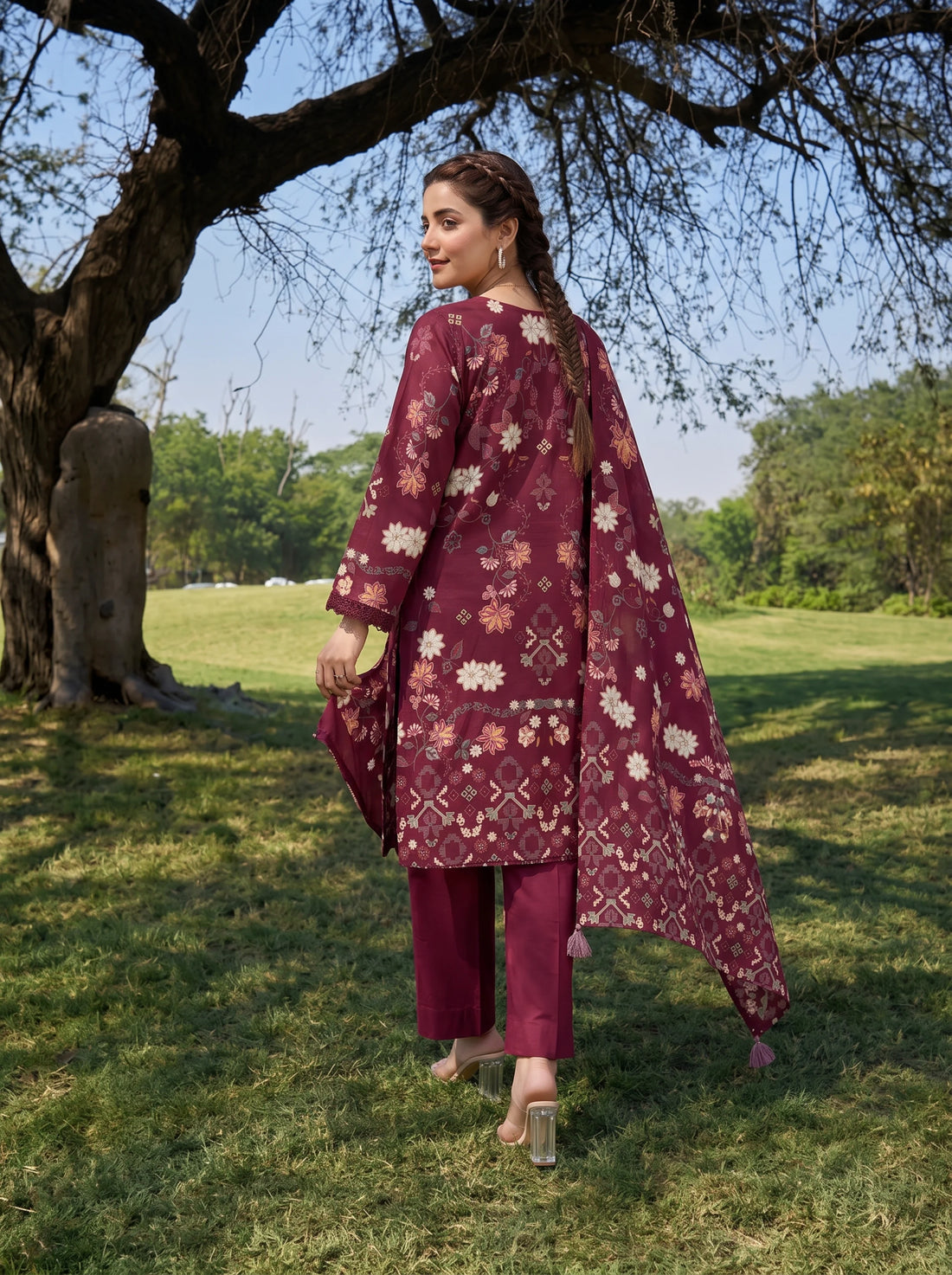 Luxe Rosewood, Stitched Khaddar 3 Piece