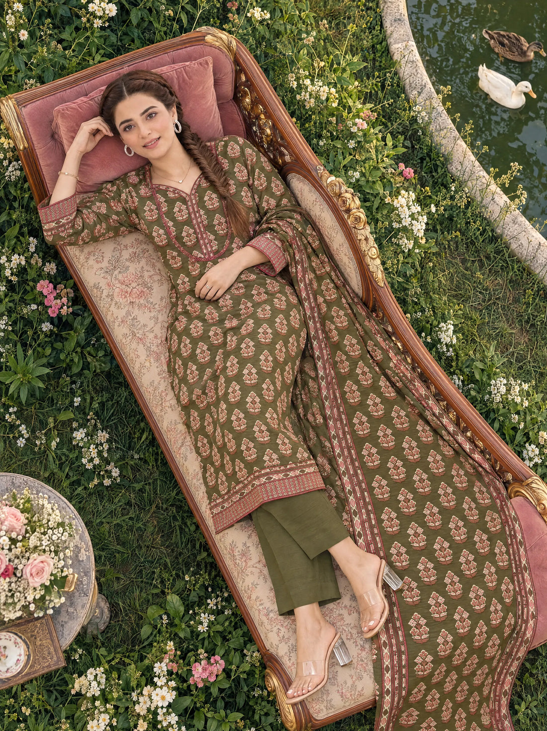Sabza Fern, Printed Khaddar 3 Piece