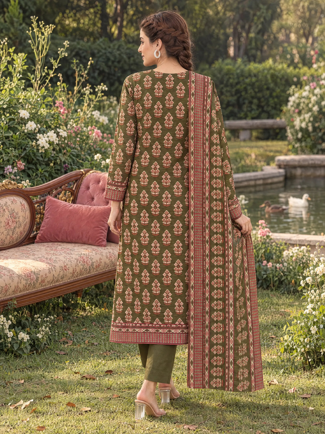 Sabza Fern, Printed Khaddar 3 Piece