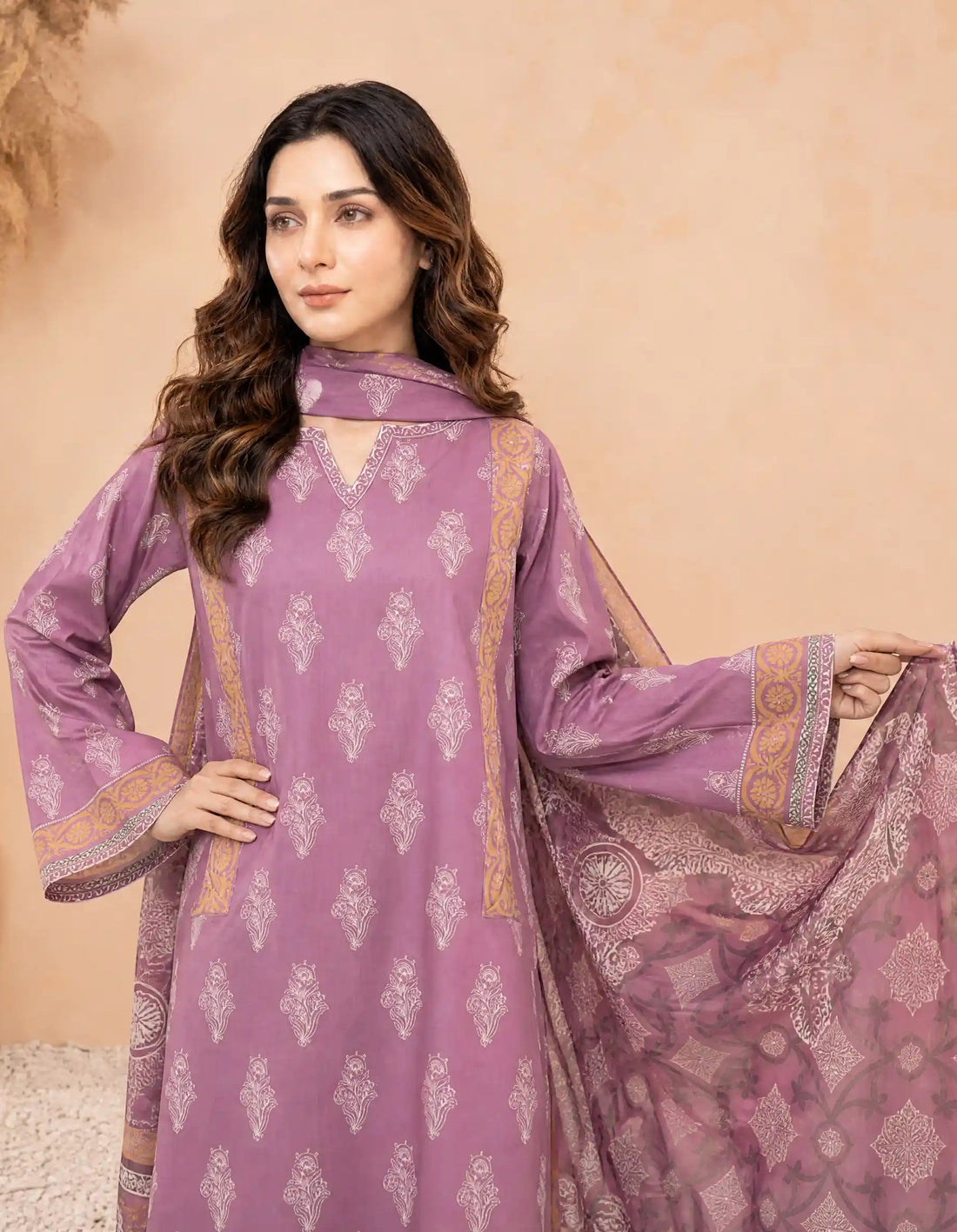 Every Day Mauve Printed Lawn Collection – 3 Piece