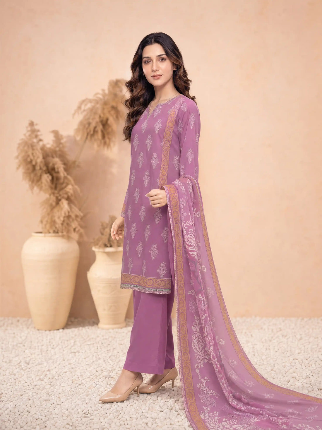 Every Day Mauve Printed Lawn Collection – 3 Piece