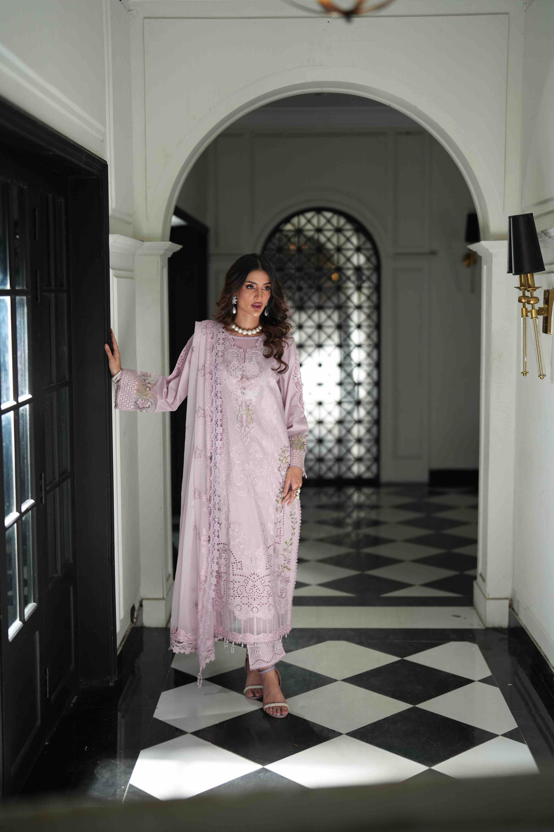 Lamhay Lilac, Embroidered Lawn 3 Piece
