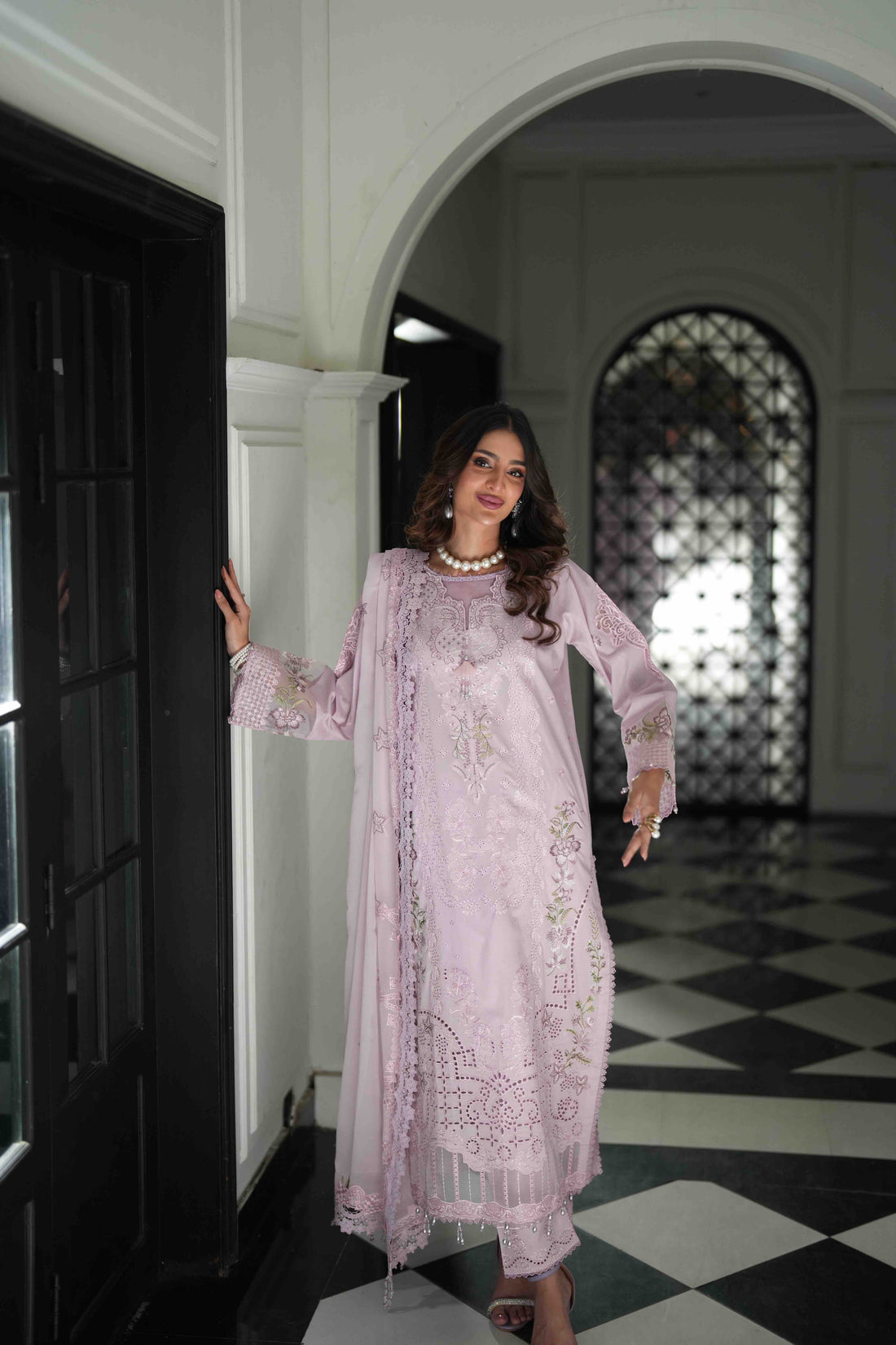 Lamhay Lilac, Embroidered Lawn 3 Piece