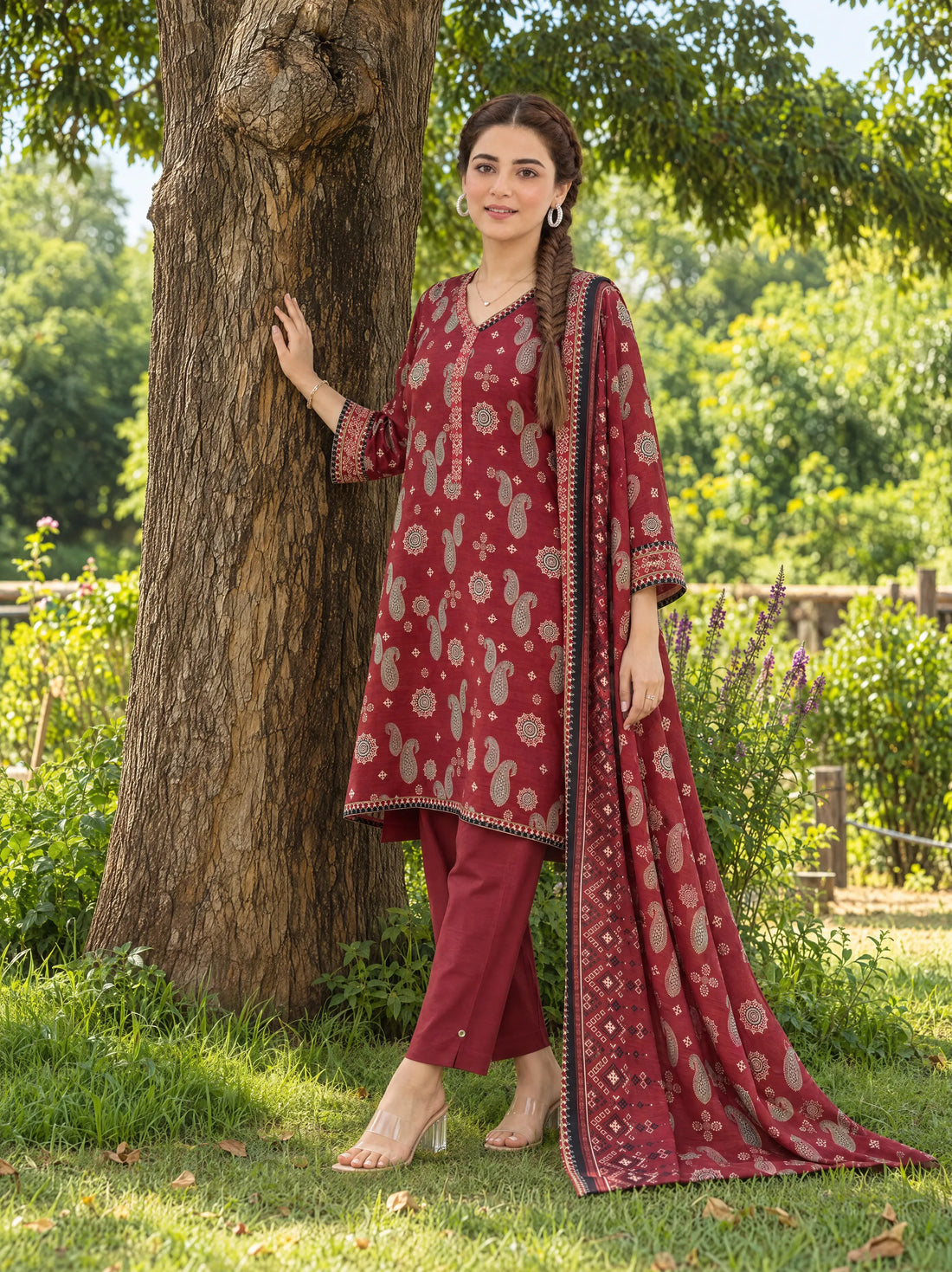 Mehrbano Ruby, Printed Khaddar 3 Piece