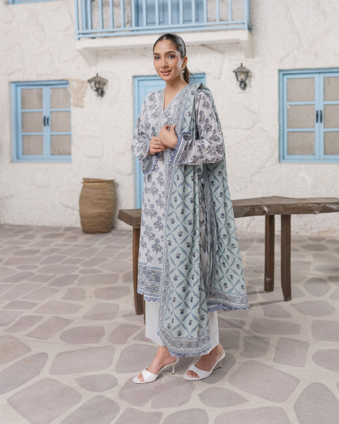 Easy Breezy Soft Blue - Lawn 3 Piece