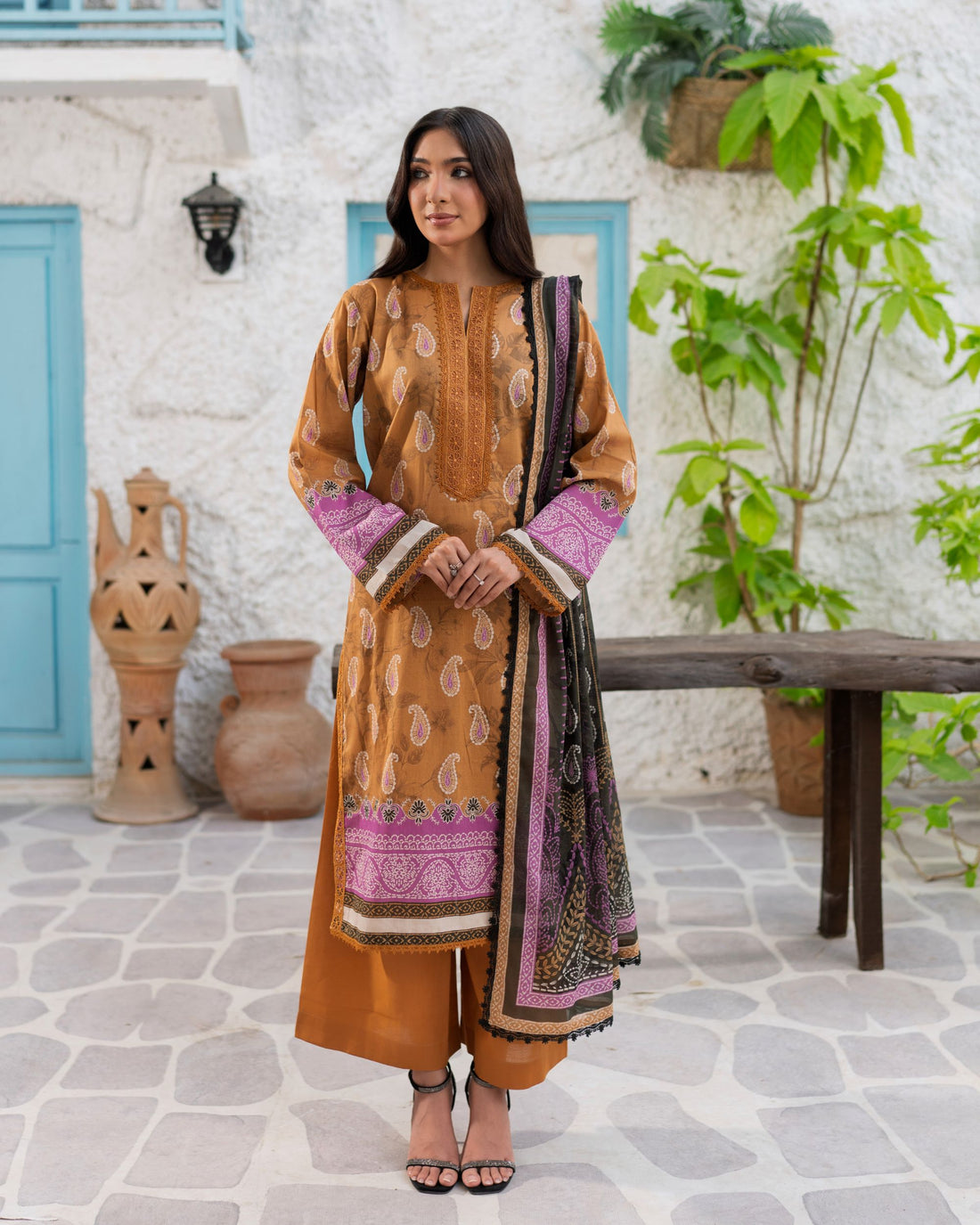 Easy Breezy Mustard - Lawn 3 Piece