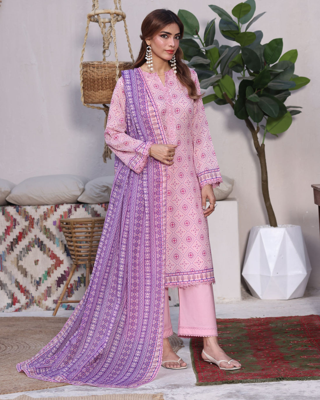 Easy Breezy Blush Pink - Lawn 3 Piece